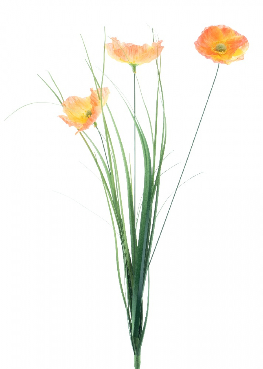 Mohn-Zweig x3 m.Gras orange 50cm 95950-5