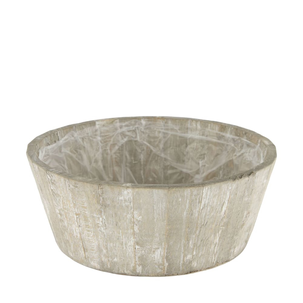 Holz-Schale rund geweisst 29x29x11cm F126347