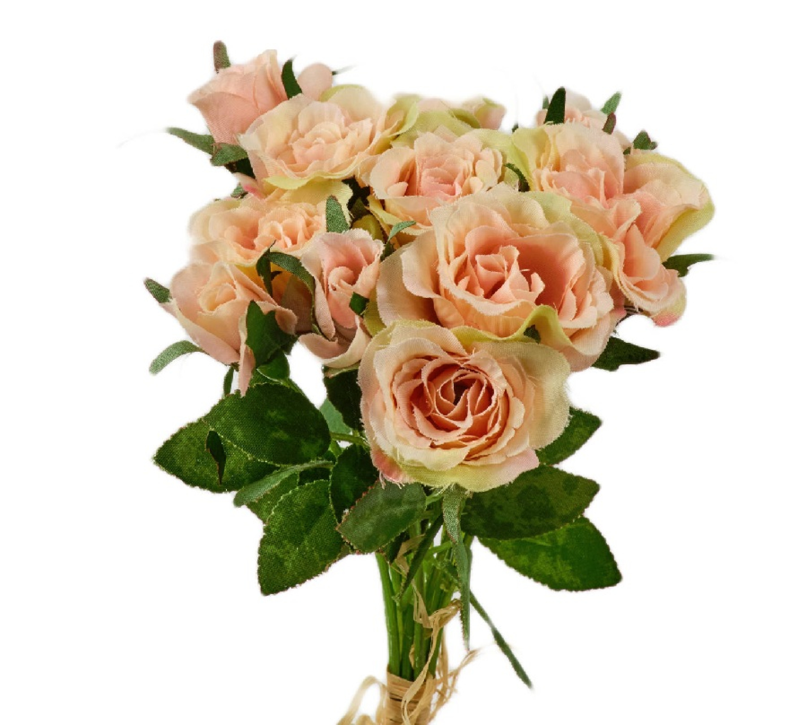 Rosenstraeusschen 6Bl,6Kn H27cm hellapricot 1300-09