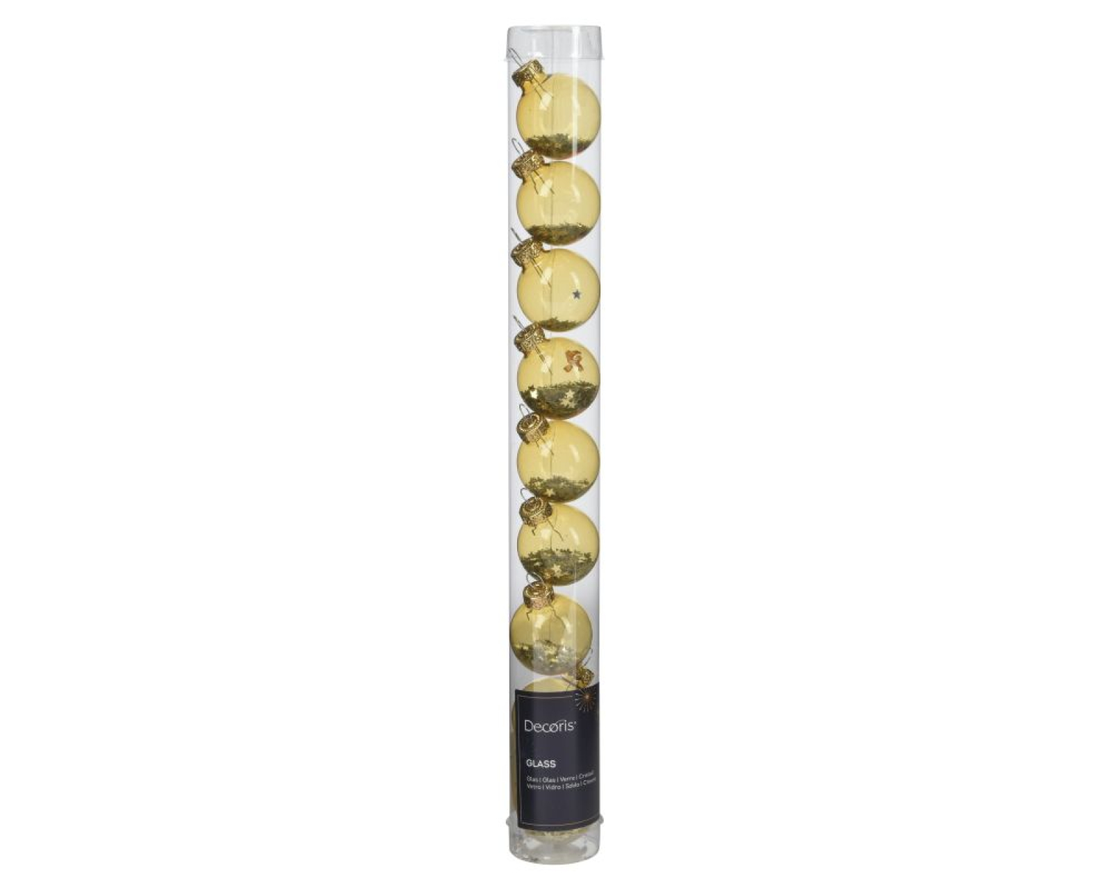 Glas-Kugeln 3cm gold Koecher 9 Stck. 015200