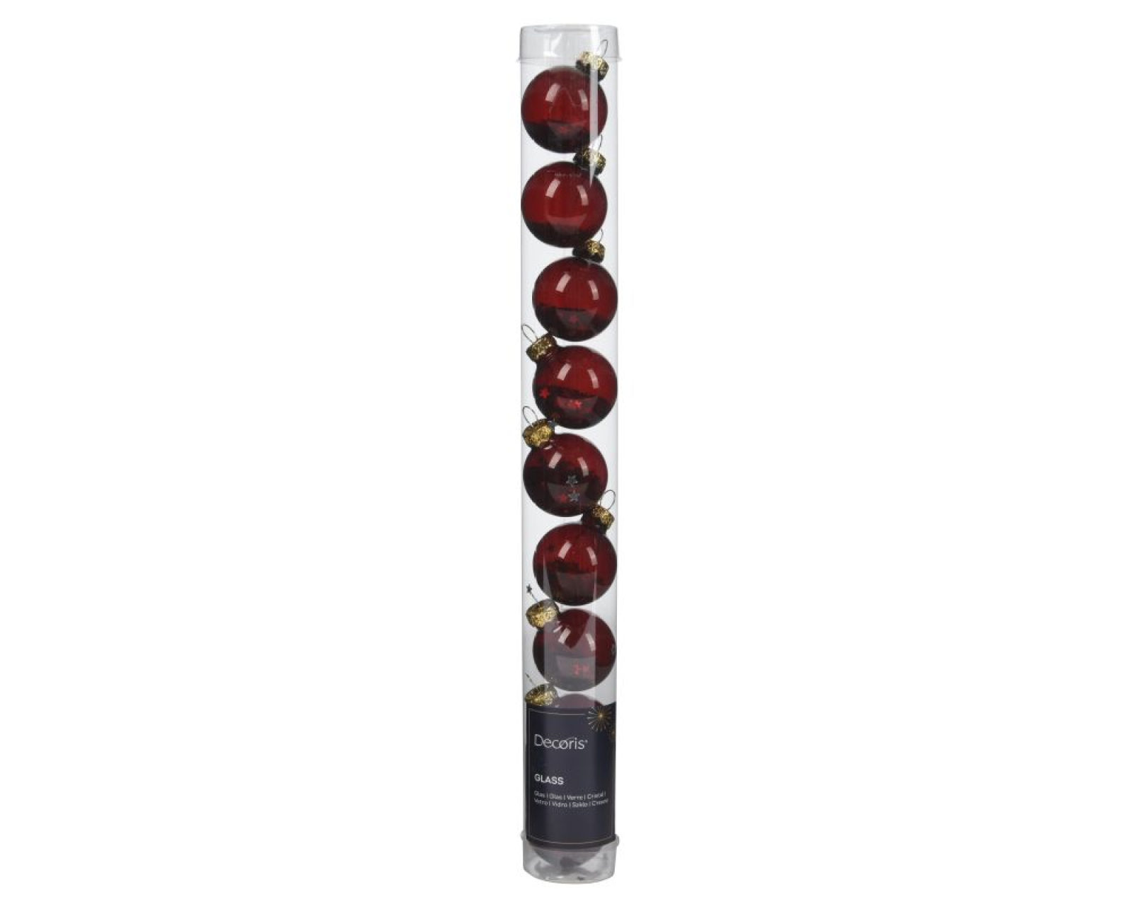 Glas-Kugeln 3cm burgund Koecher 9 Stck. 015203