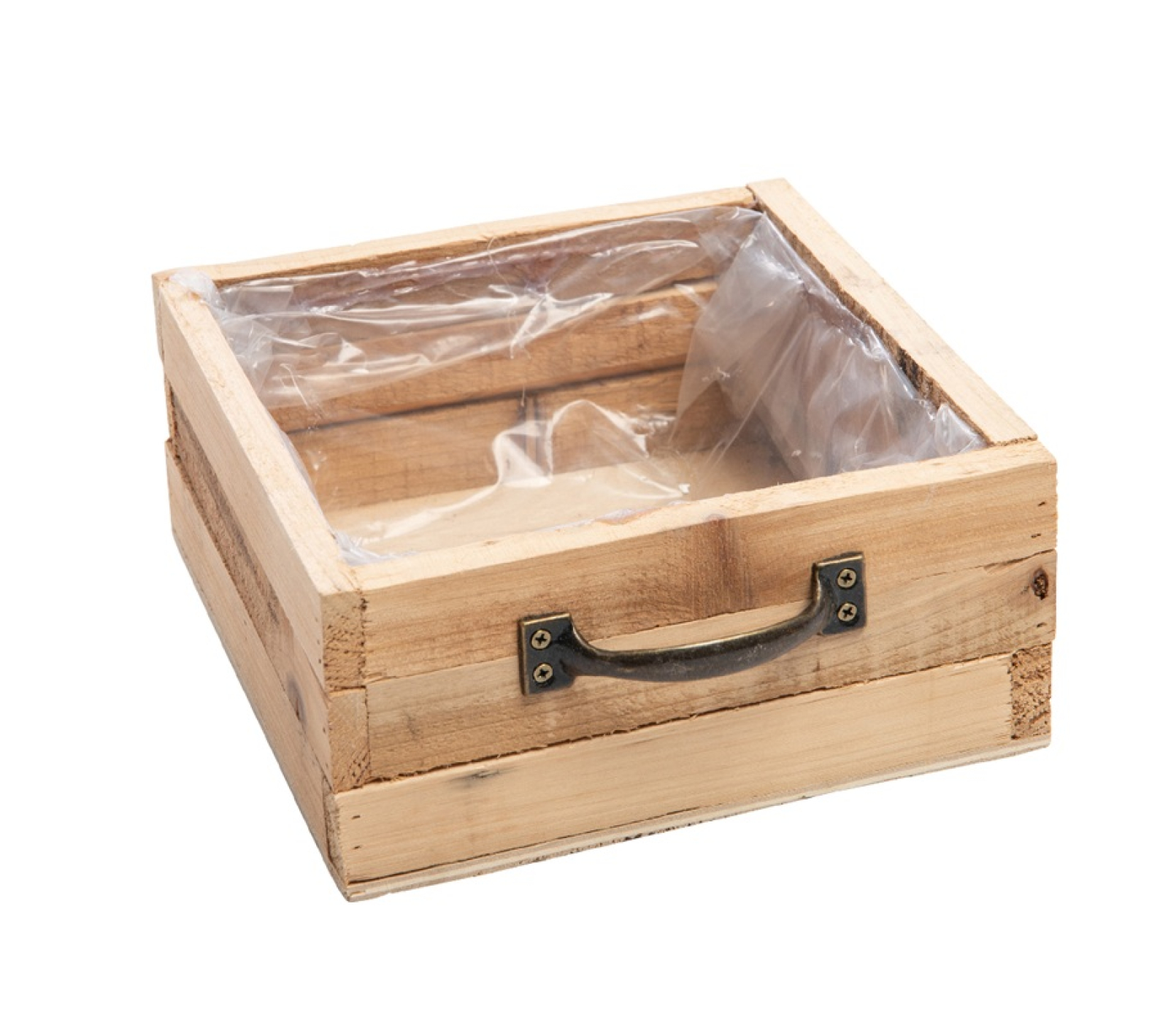 Holz-Pflanzkiste Schubladen-Optik, quadratisch natur, 14x14x9,5cm 02HO03