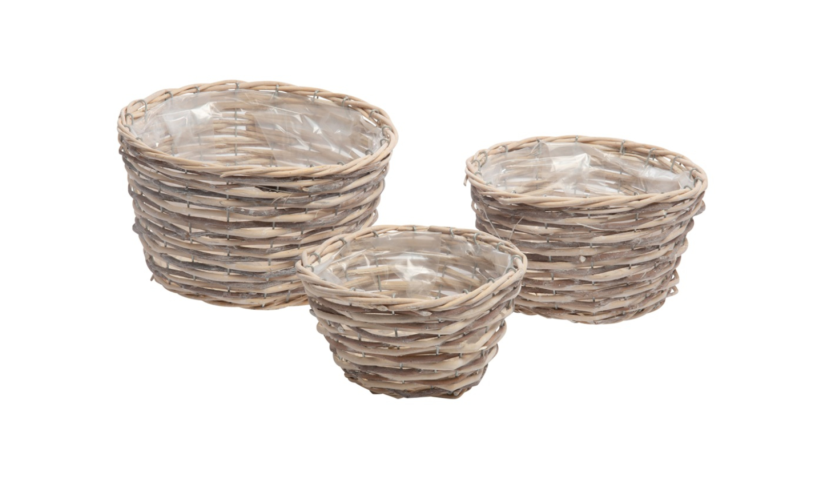 Weide-Pflanzkoerbe S3 rund weiss gew., DM18x11+DM23x13,5+DM28x16cm 05WEW37