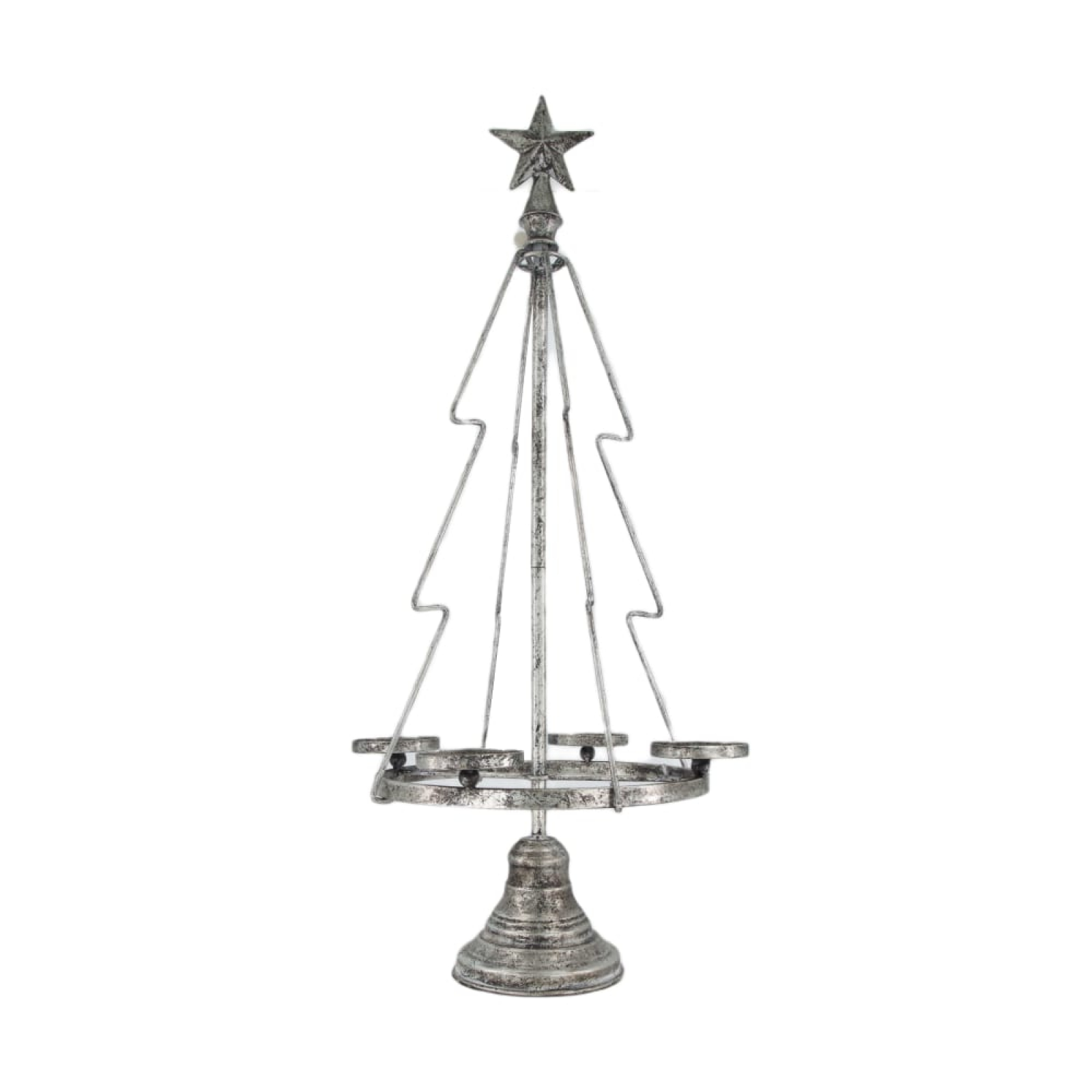 Metall-Kerzenhalter Baum 79.5cm silber 101889