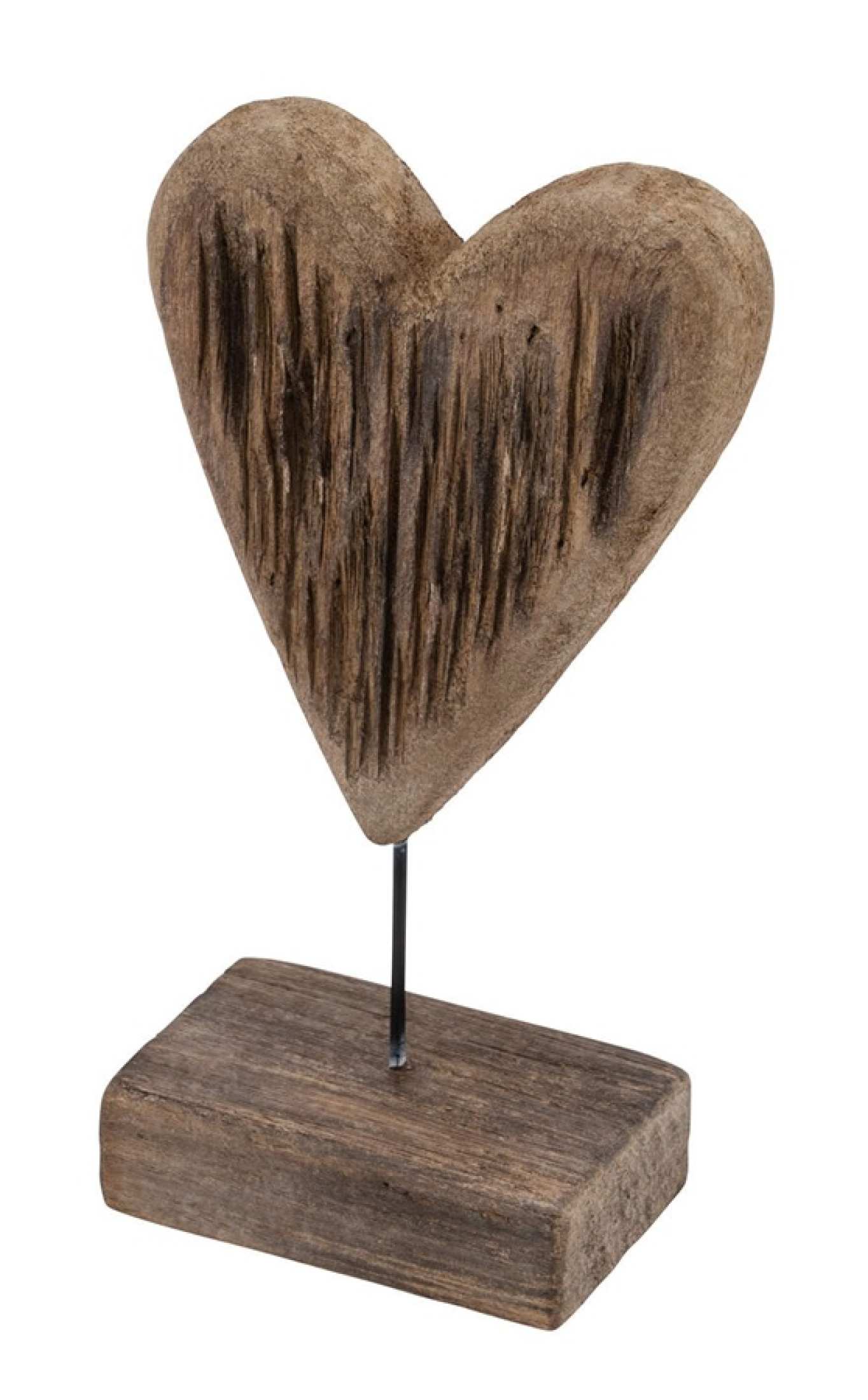 Holzherz auf Fuss, natur 10,5x6x20cm 12602173