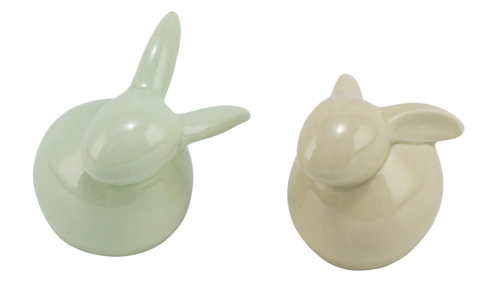 Keramikhase, sitzend Gruentoene, 2sort., 7,5x6x8cm 12605439