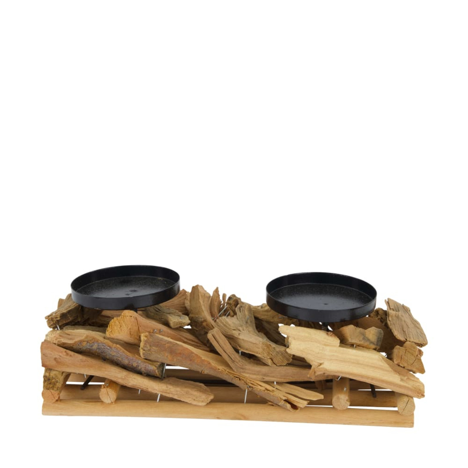 Holz-Kerzenhalter ca.28x13x9cm natur 129813