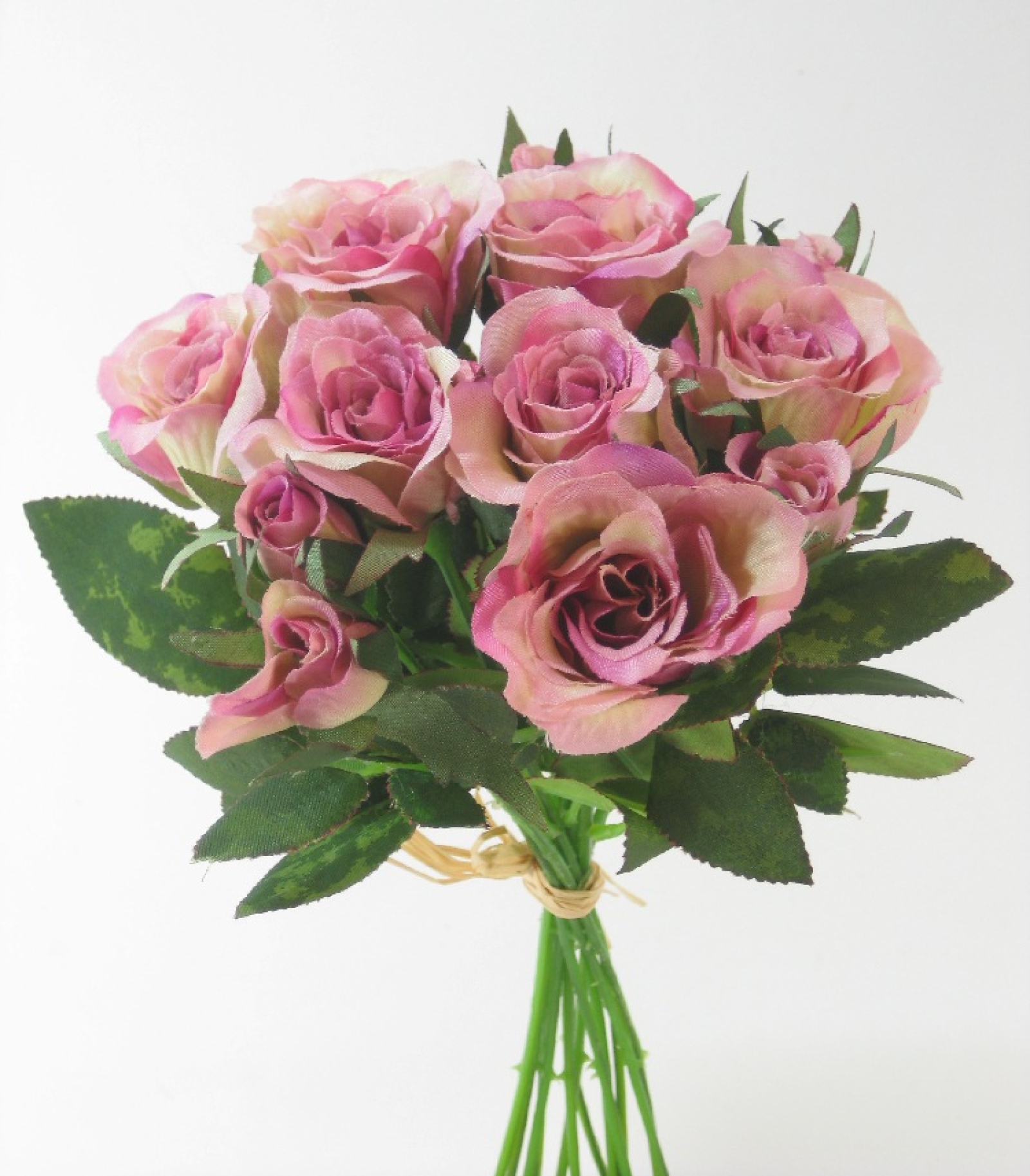Rosenstraeusschen 6Bl,6Kn H27cm mehrtonrosa 1300-24