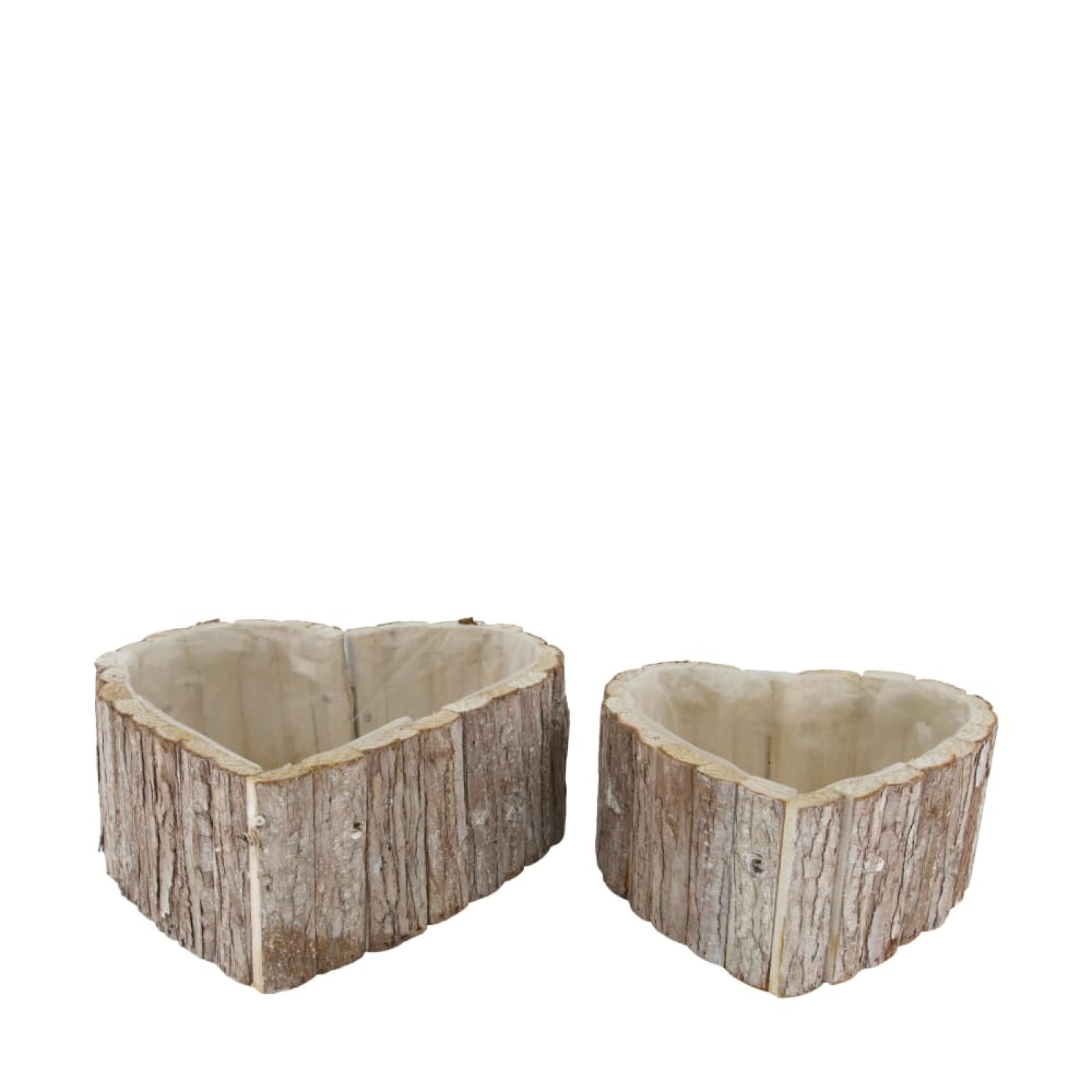 Holz-Pflanzschale Herz S/2 geweisst 30x28x11cm S/2 131093