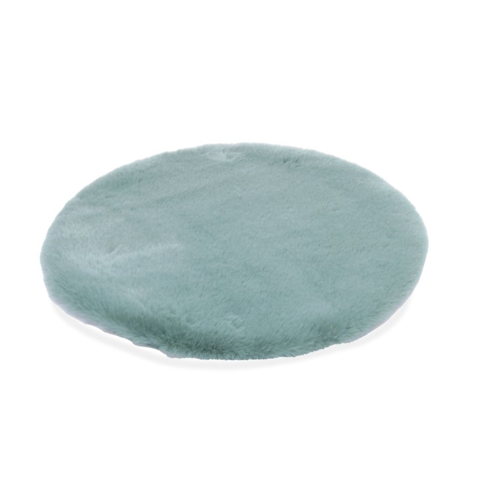 Kunstfell rund DM ca. 38cm salbeigruen 100% Polyester 15610