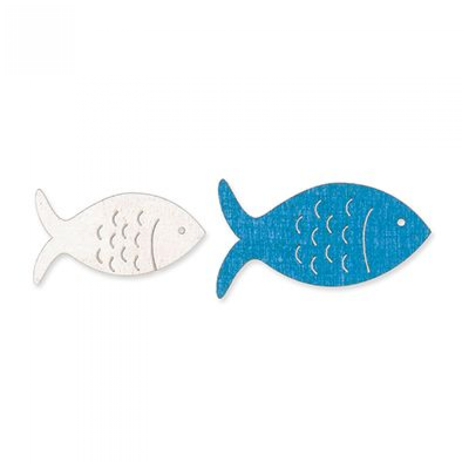 Holz-Streudeko Fish" 4 pb x 12 pcs blue/white 4x2cm/5x2,5cm 22537-000-103"