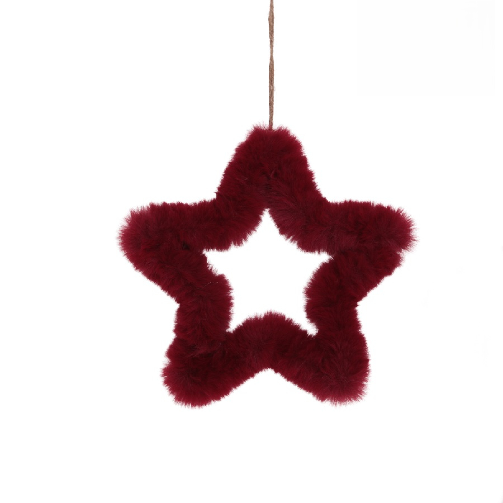 Pluesch-Stern offen z.Haengen rot ca. 21 x 21 cm H 23662