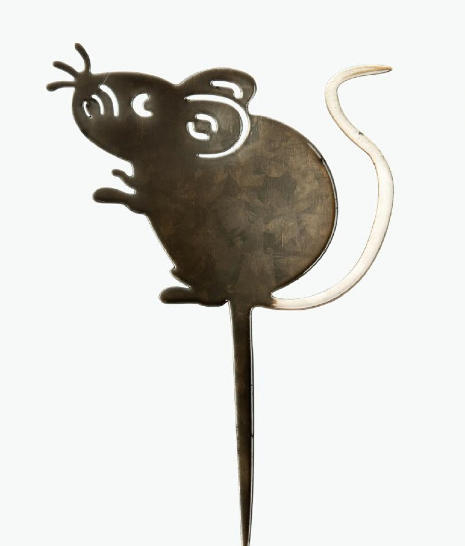 Zink-Maus mit breitem Stecker transparent/khaki, 15+8cm 27ZIN04