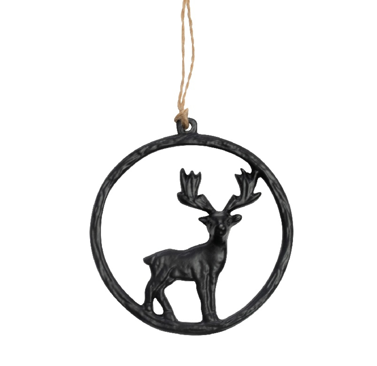 Aluminium-Hirsch im Ring schwarz, DM6,5x1cm 34ALT03