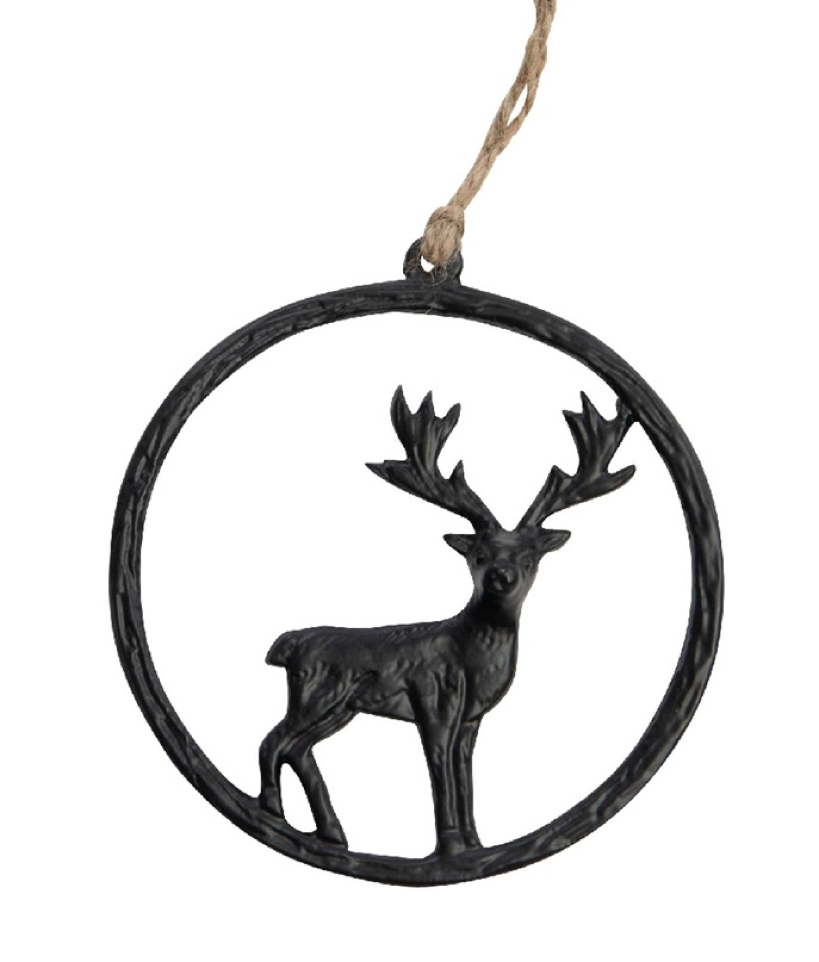 Alu-Hirsch i. Ring schwarz, 10cm 34ALT08