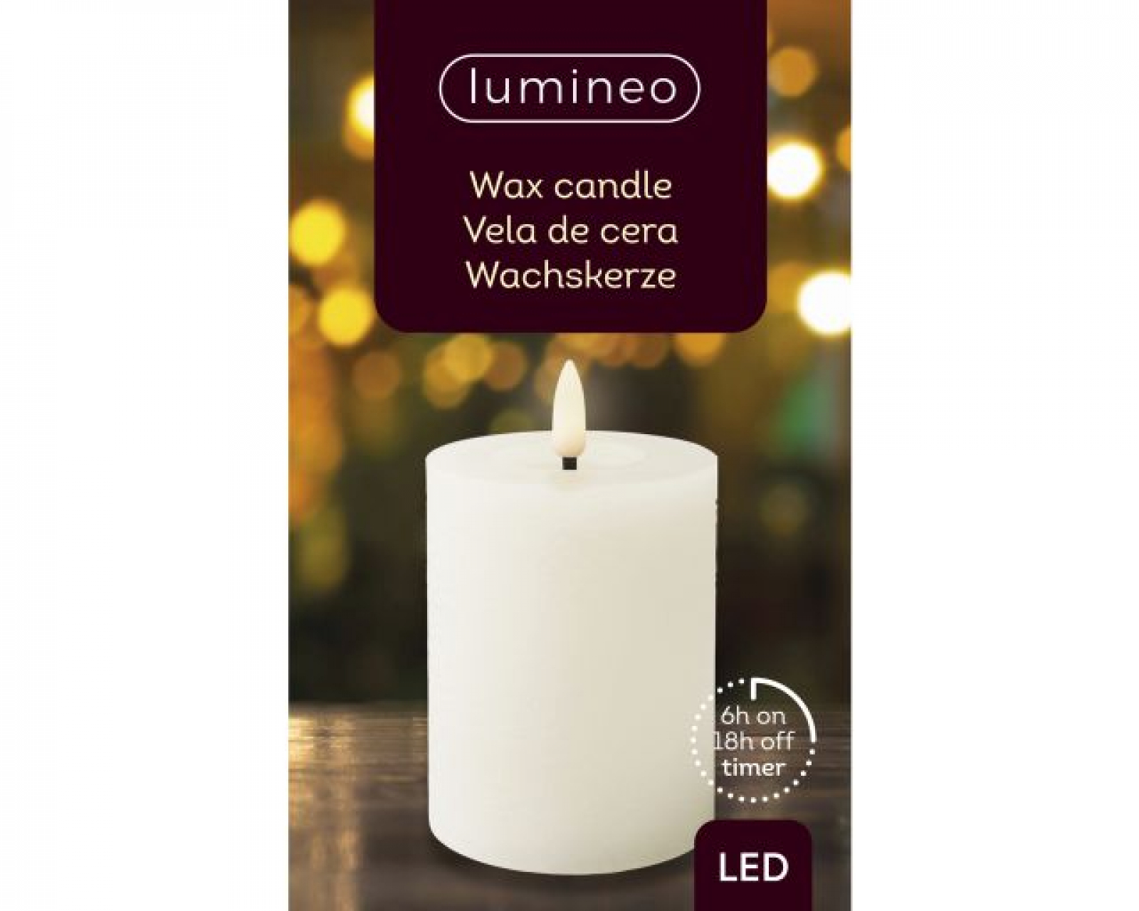 LED Wachskerze creme 11,3x7cm 486768