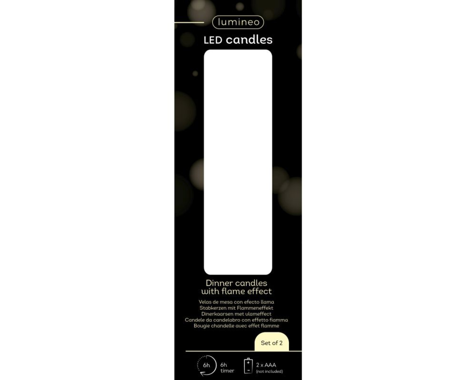 LED-Spitzkerze 2,2x14,5cm weiss Kt. 2 Stck 489179