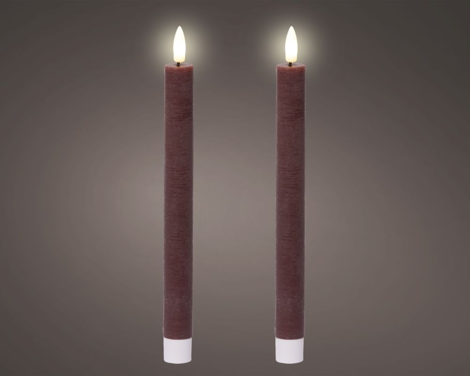 LED Spitzkerze DM 2,2cm H 24,5cm burgund Kt.m.2 Stck. m.Timer 489248