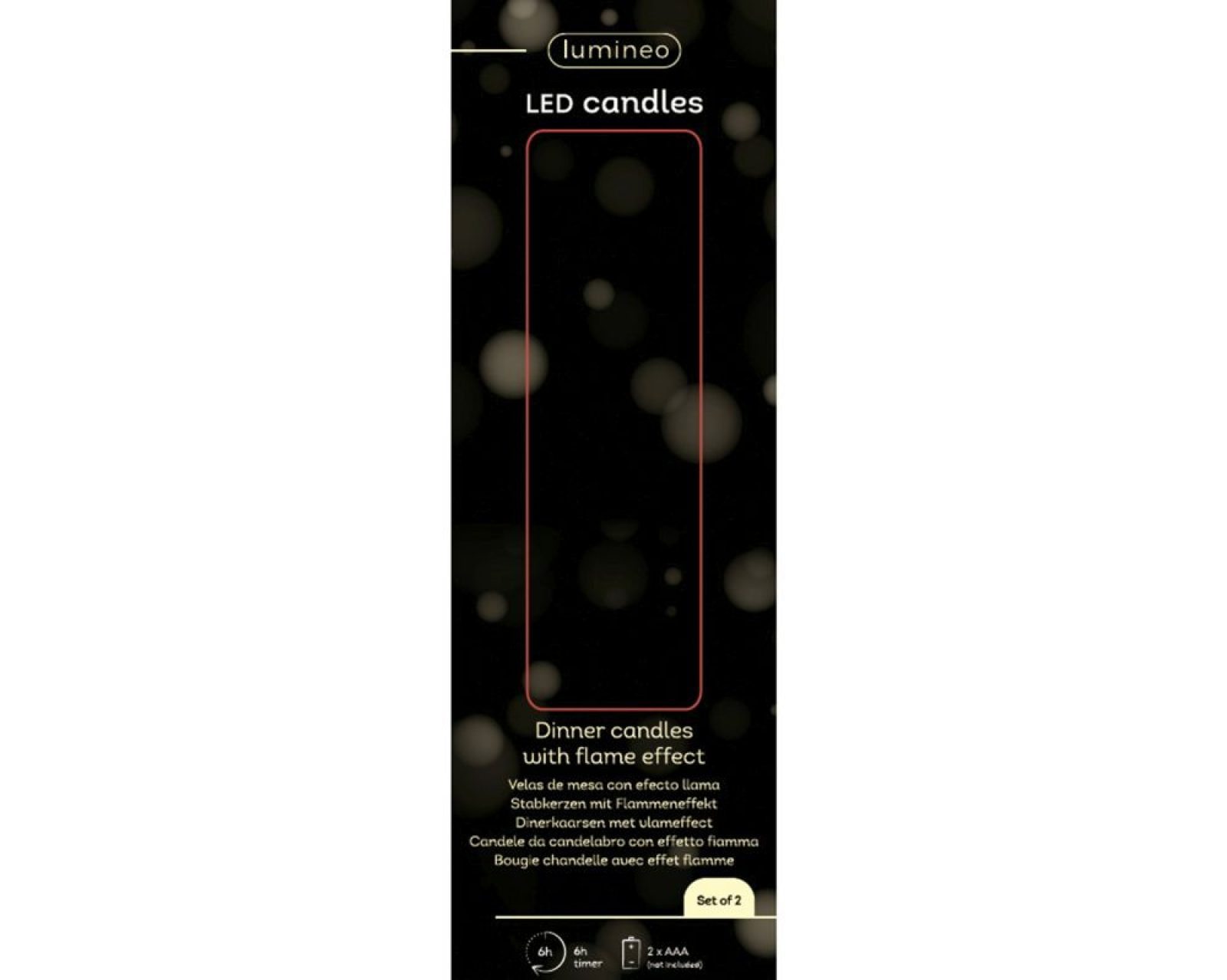 LED Spitzkerze Wachs  2,2x14,5cm rot Kt.m.2 Stck m.Timer 489276