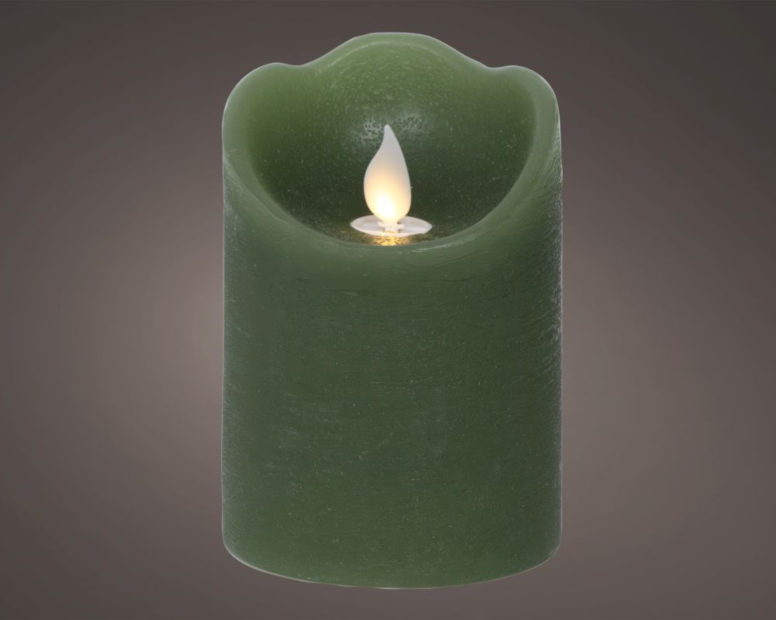 LED Flackerkerze gruen 7,5x10 cm m. Timer 489312