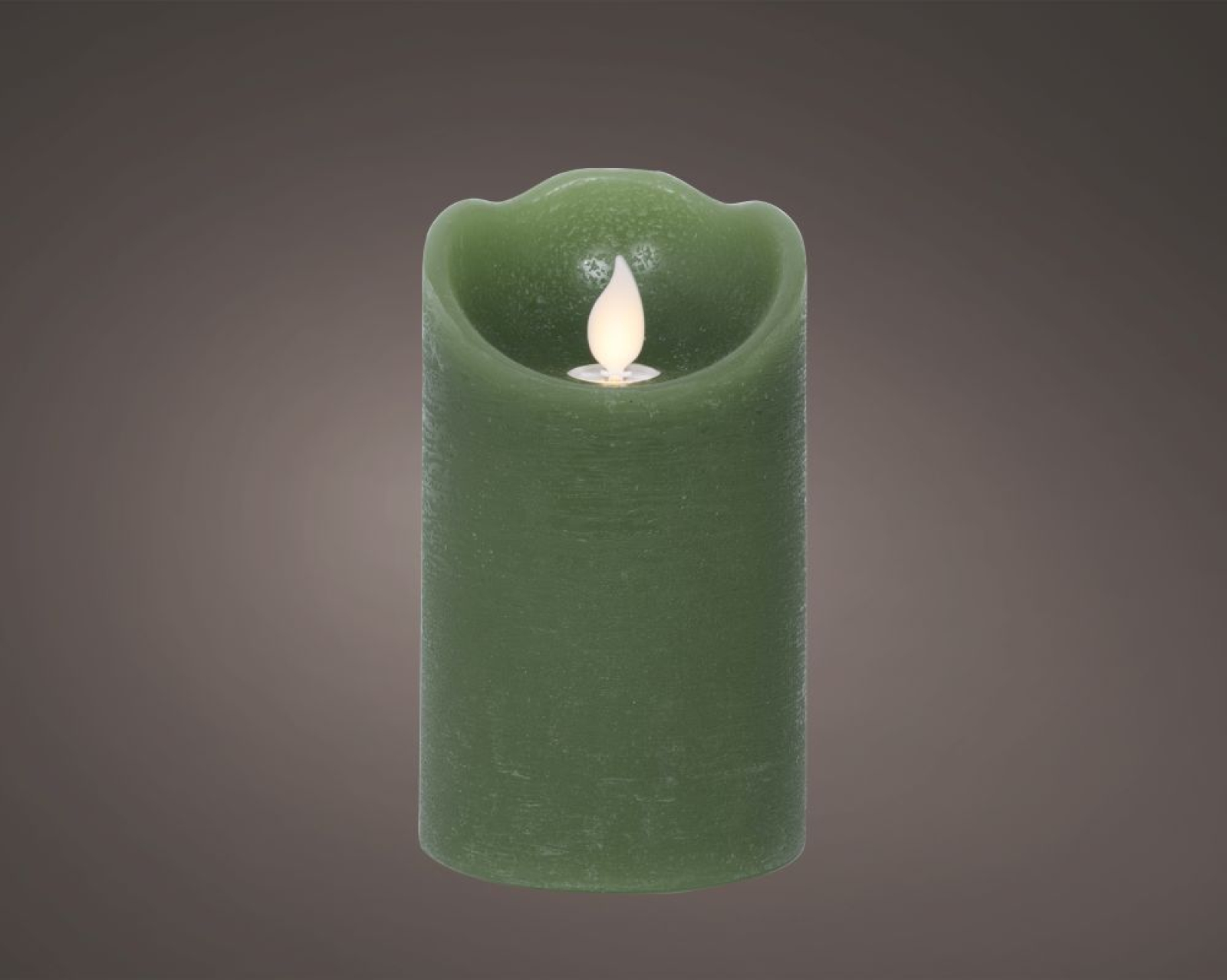 LED Flackerkerze gruen 7,5x12,5cm m. Timer 489313