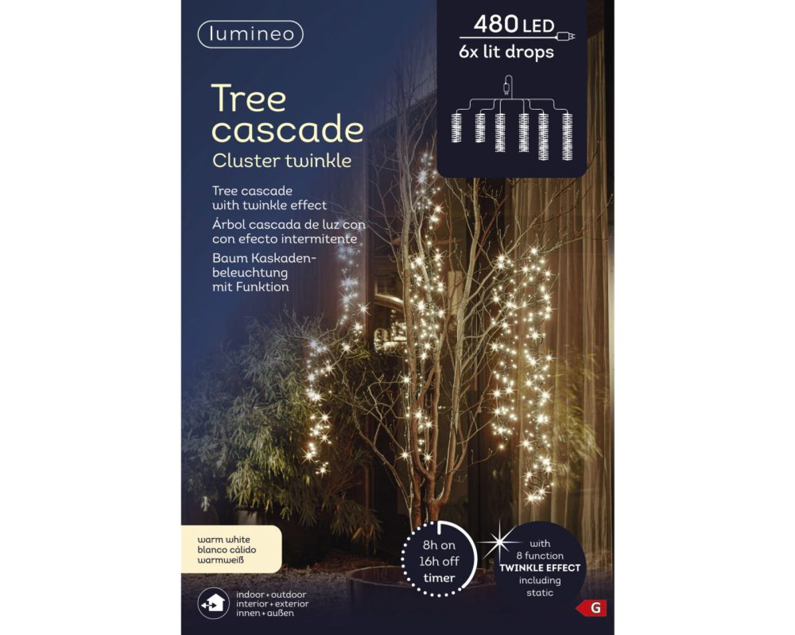 LED Baumkaskade cluster 480L 2m innen/aussen 493470