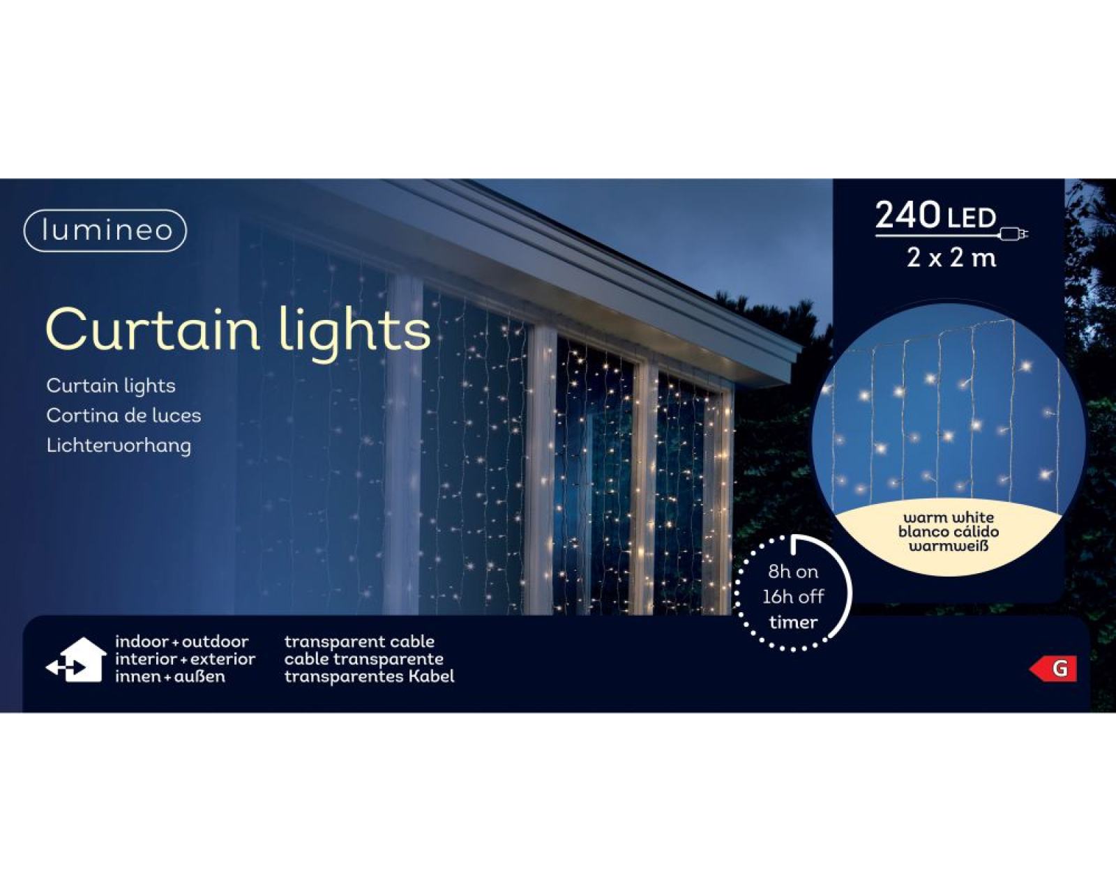 LED Lichtvorhang 2mx2m warm-weiss 240 L 494294