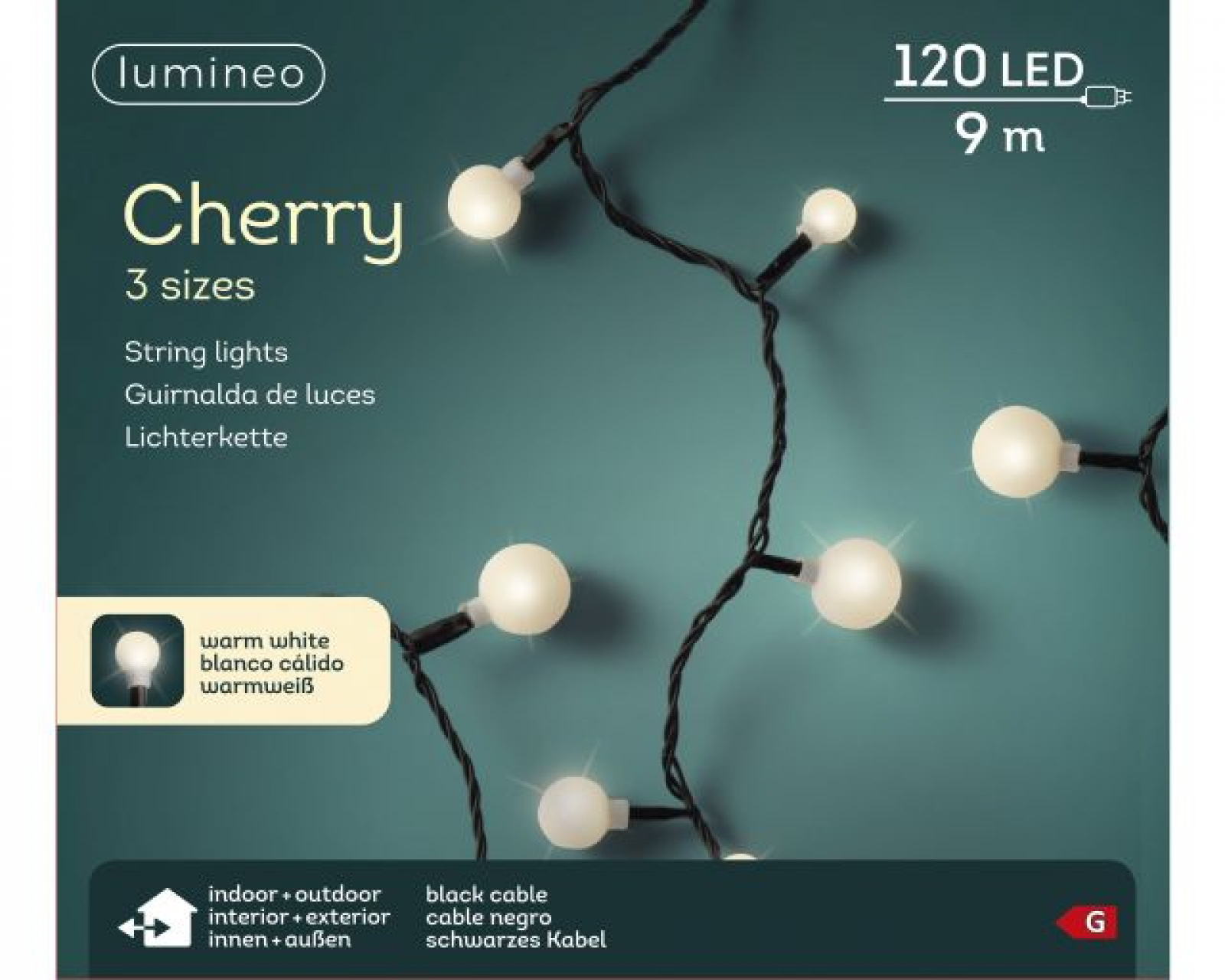 LED Lichterkette Cherry warm-weiss 9m innen+außen 494646