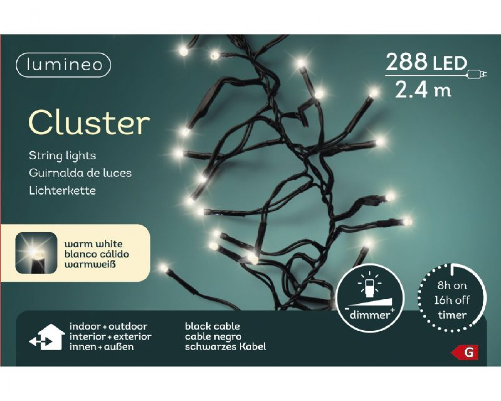 LED Clusterbel. 240cm 288L innen + außen 494681