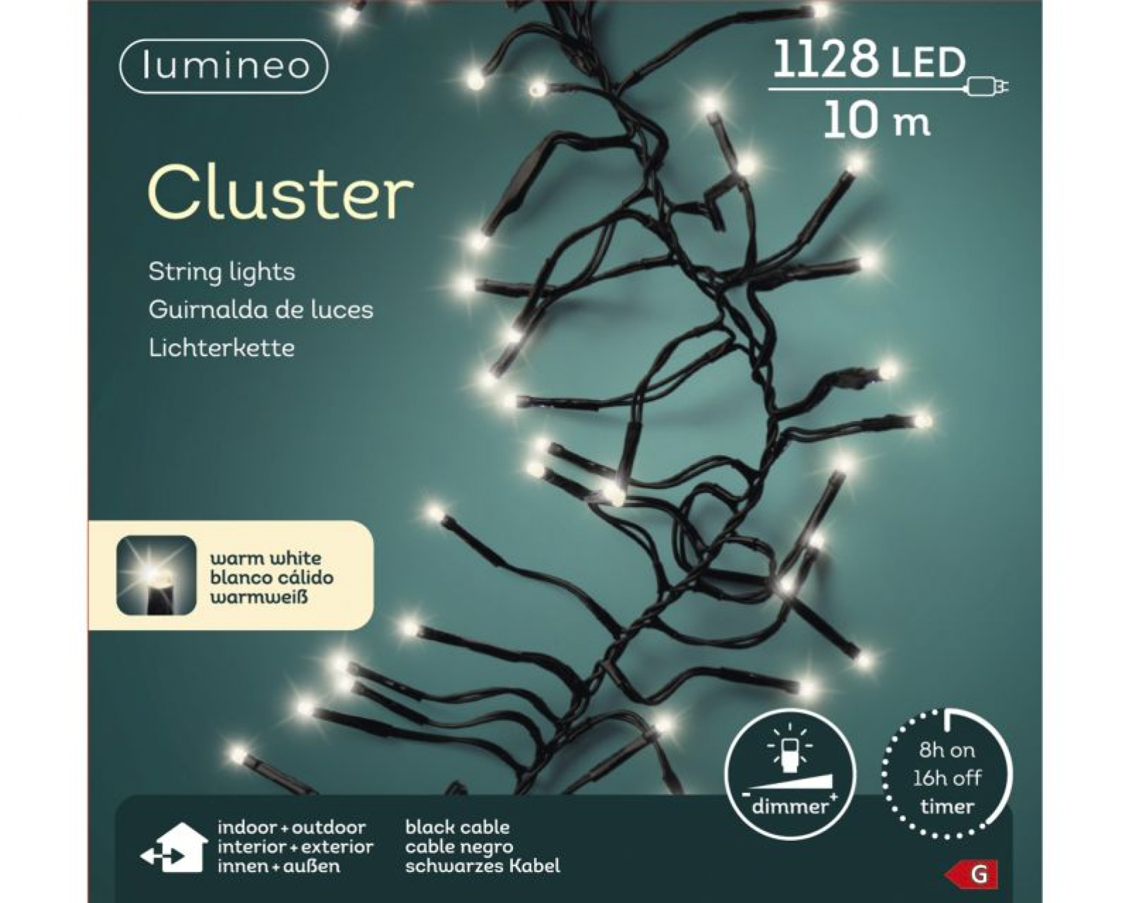 LED Clusterbel. 1000cm 1128L 494701