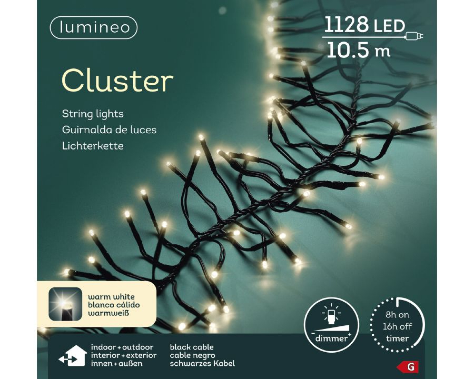 LED Clusterbel. 1000cm 1128L  innen + außen 494701