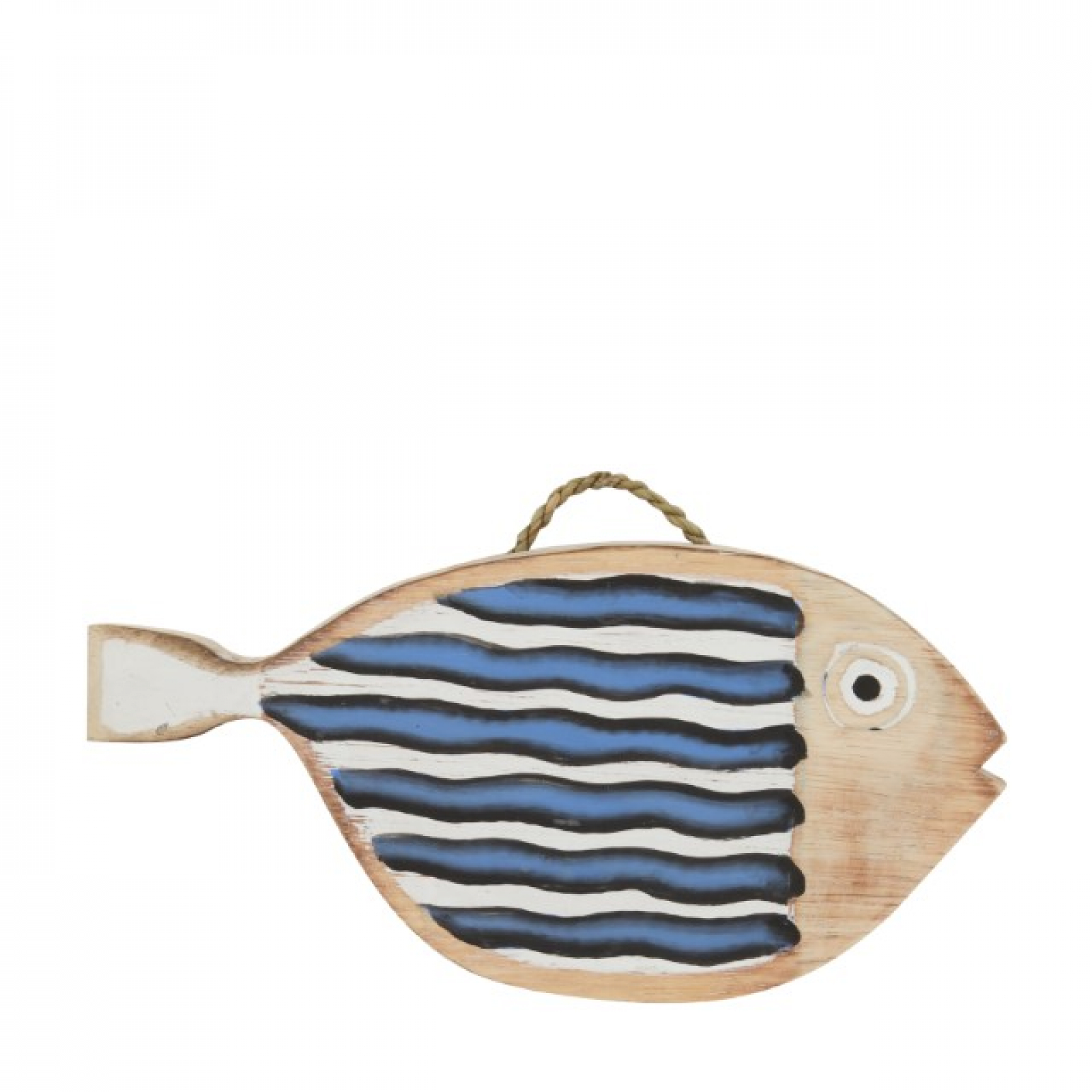 Holz-Fisch z.H. blau/natur 30x15x3cm 56259-414