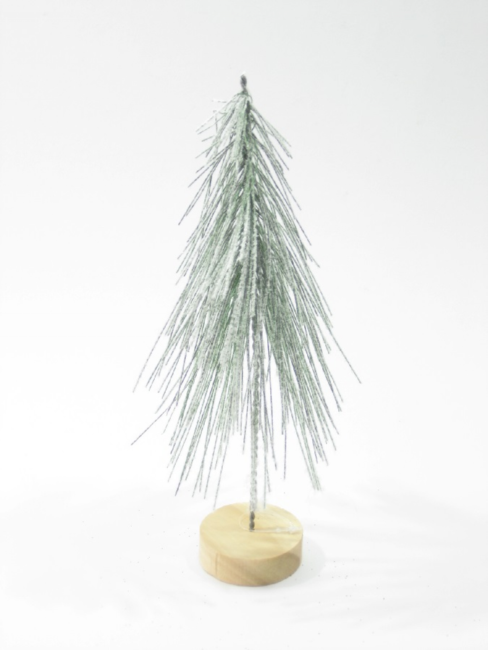 Tannenbaum Holzfuss, D12 H25cm gruen geweisst 610644-81