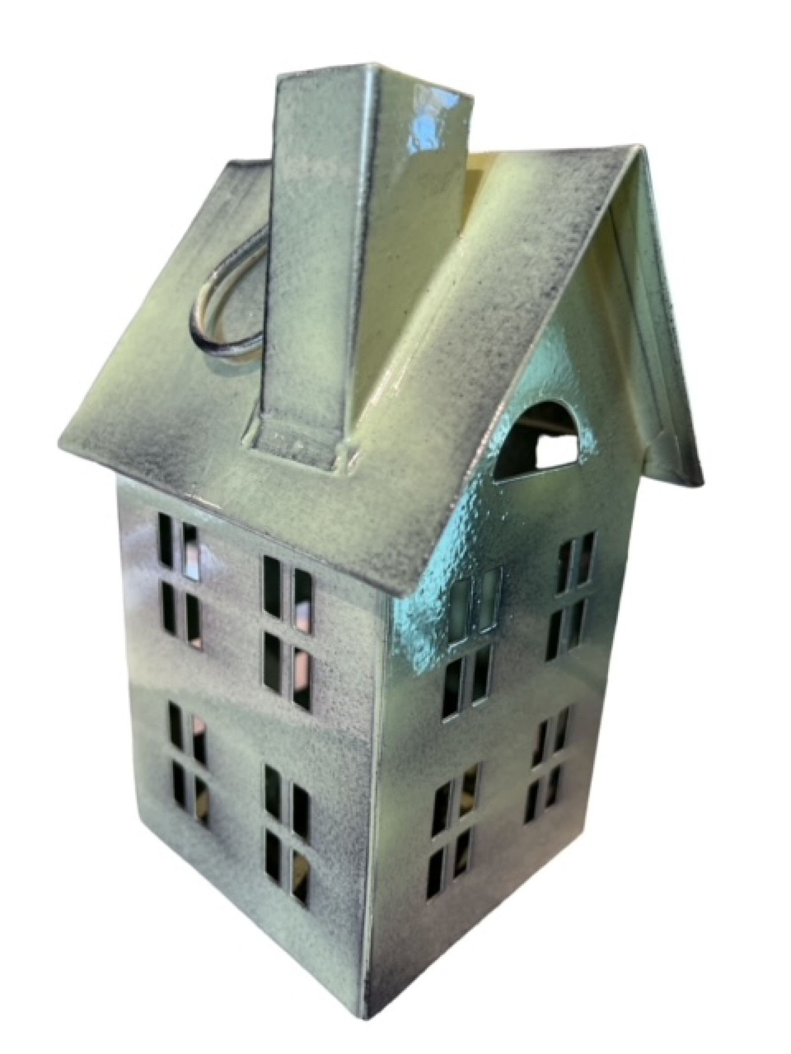 Metall-Windlichthaus, 10x10x16cm scandi gruen 612908-41