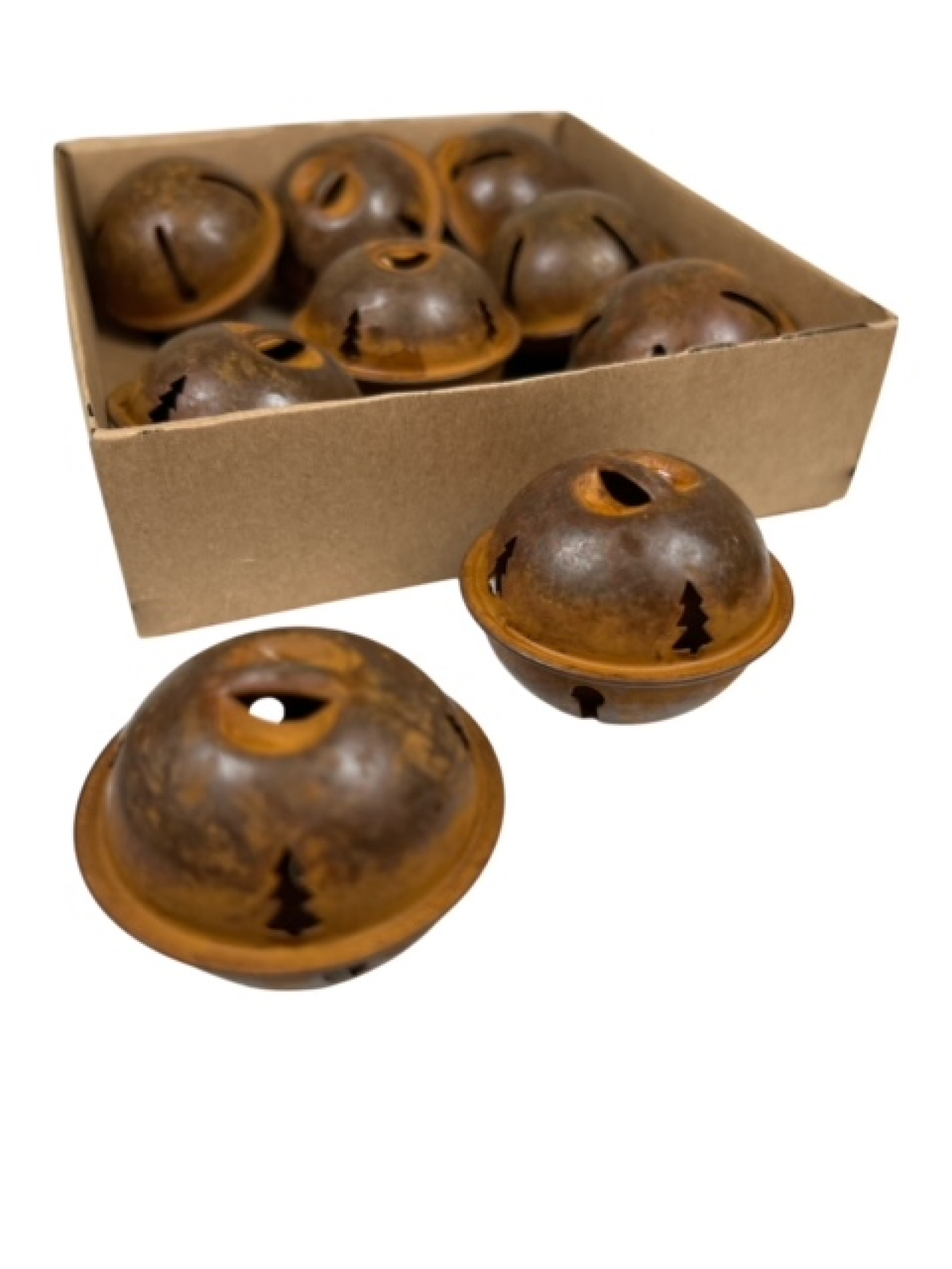 Metall-Glocke, D4cm H3cm Box m. 9 stck rost 615785-65