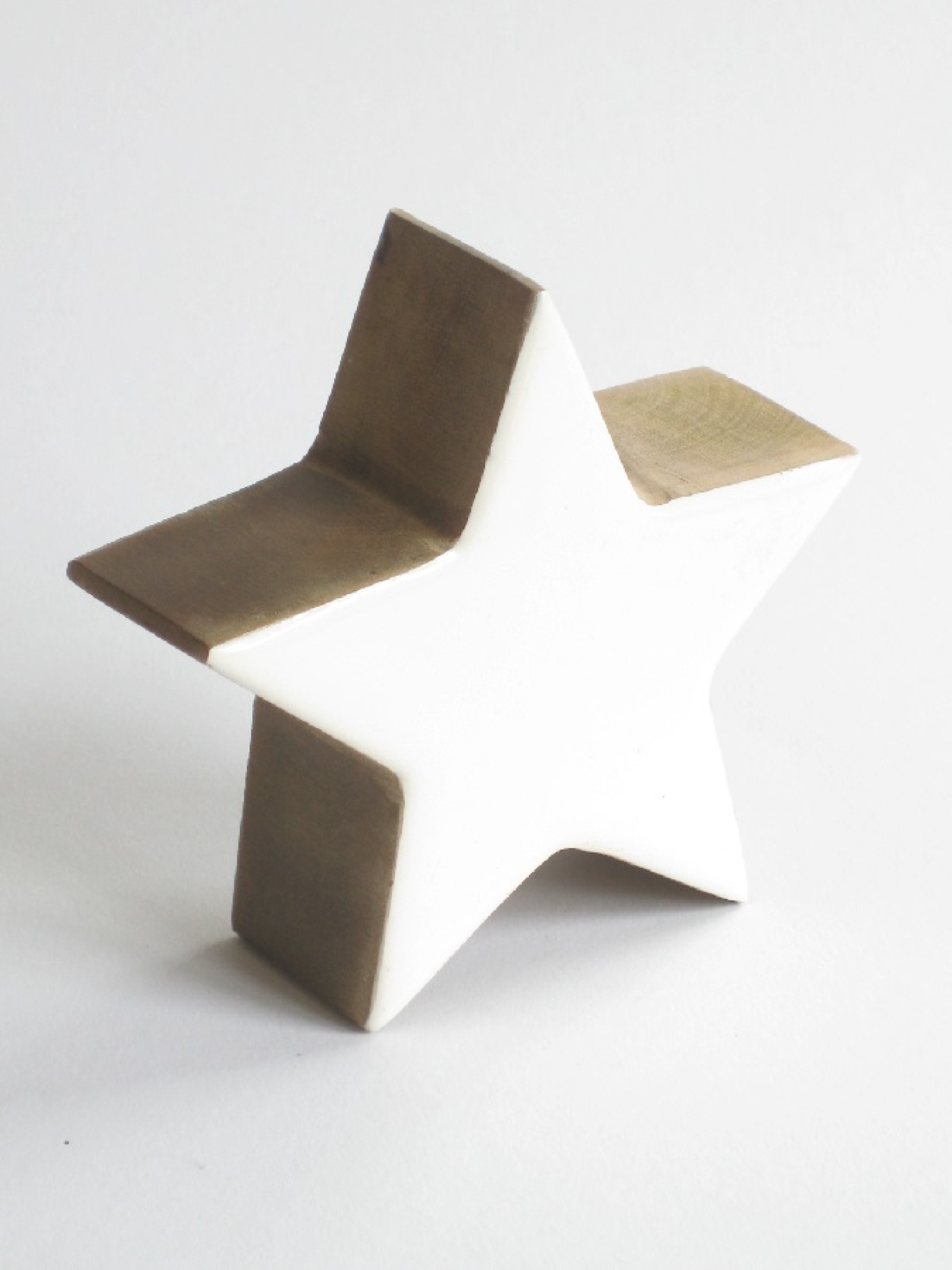 Holz-Stern Lack D10cm S3,5cm weiss 615840-11