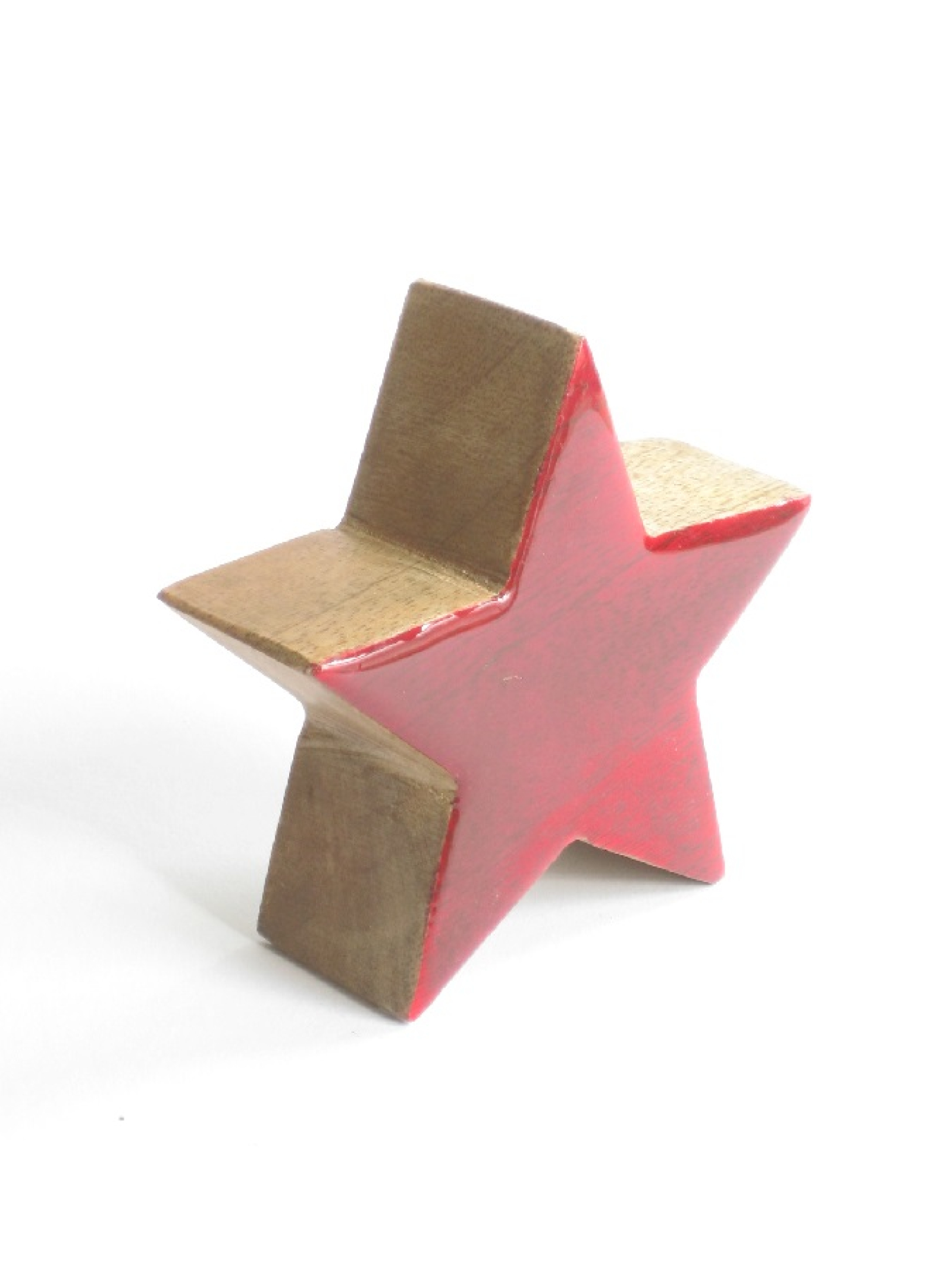 Holz-Stern Lack D10cm S3,5cm rot 615840-26