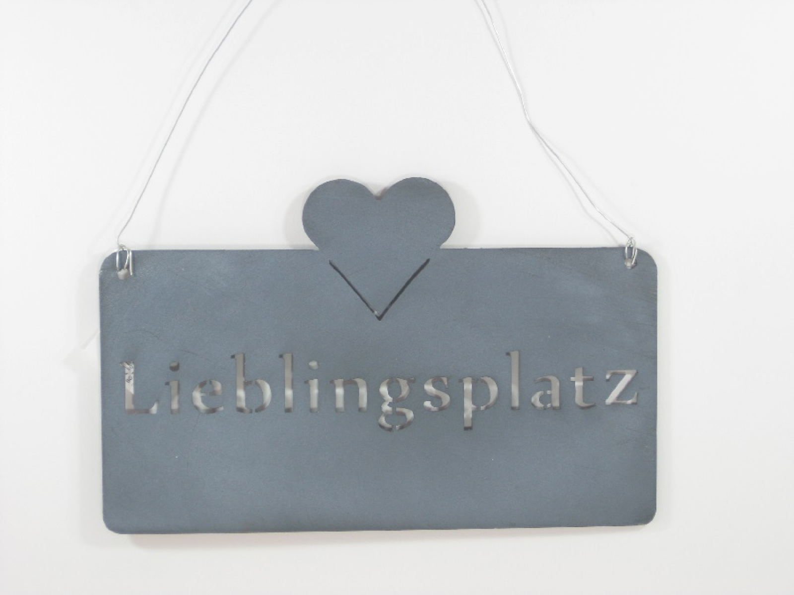 Schild Lieblingsplatz" L25cm H15,5cm grau 616892-65"