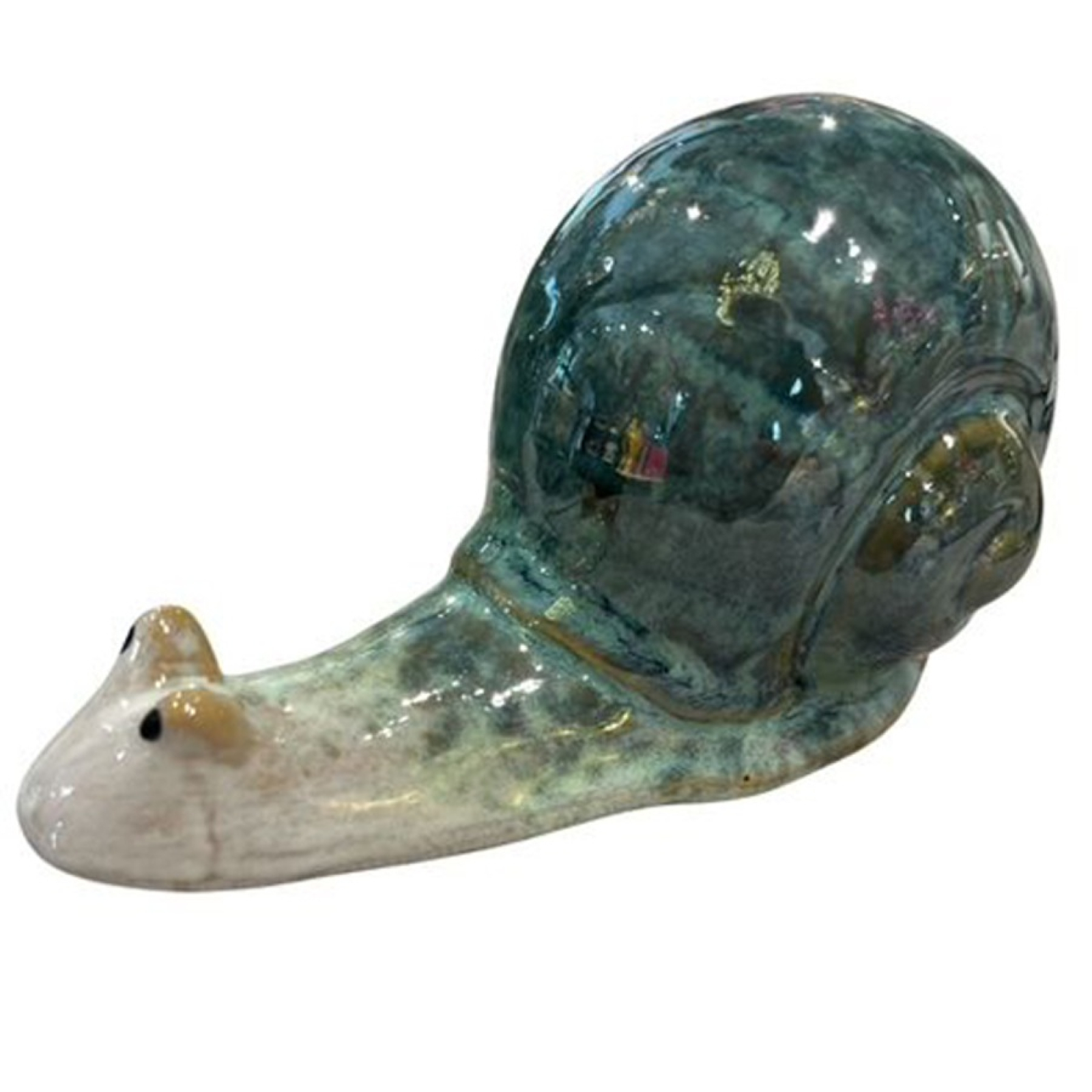 Keramik-Schnecke, L15,3 H8,2cm gruen 618282-42