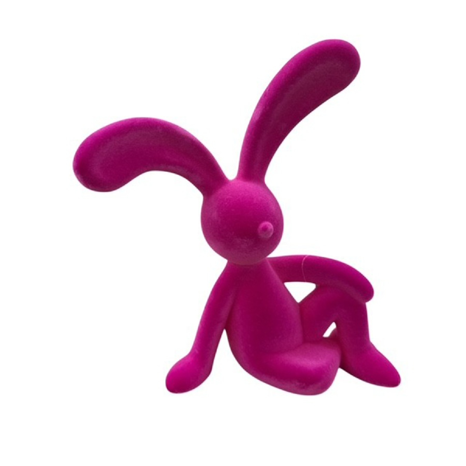 Kunststoff-Hase halb liegend geflockt, 38cm violett 618329-57