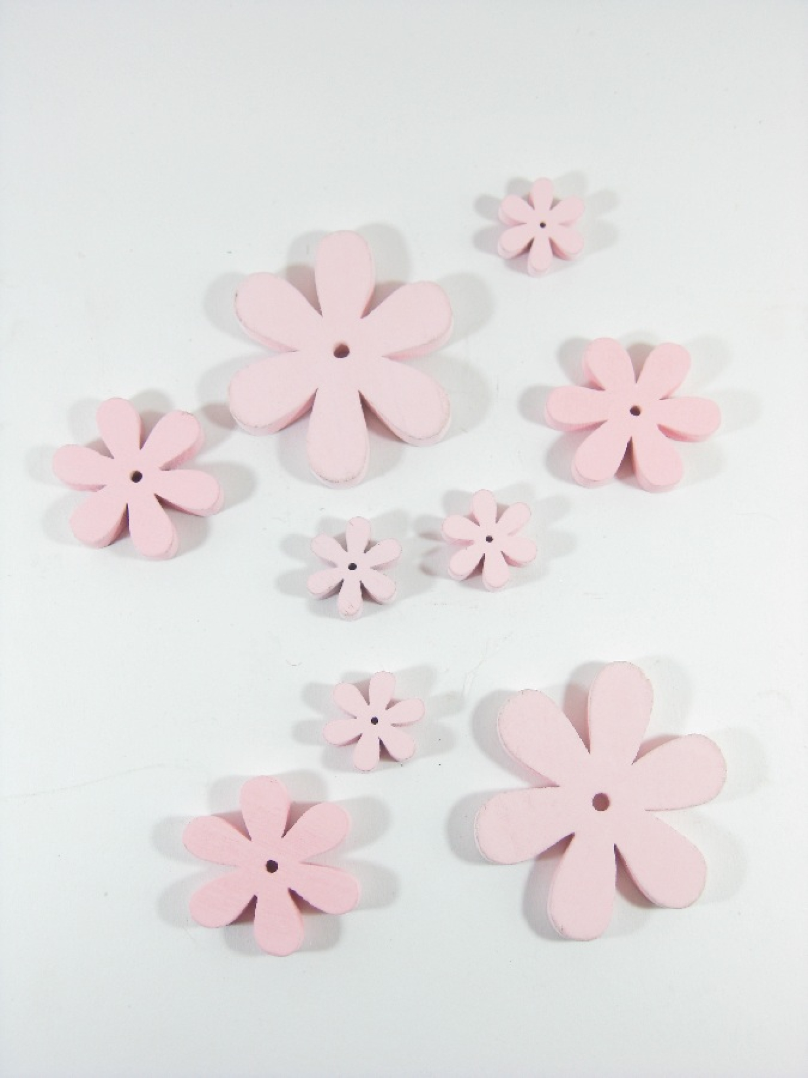 Holz-Blumen D6,5/4,3/2,5cm Btl a 24 rosa 630023-20