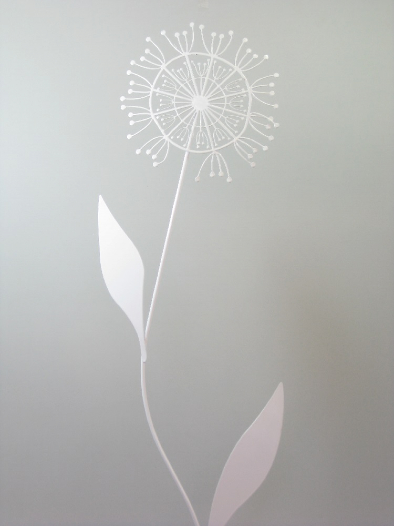 Metall-Stecker Pusteblume, D15 Stab: 60cm weiss 640379-11