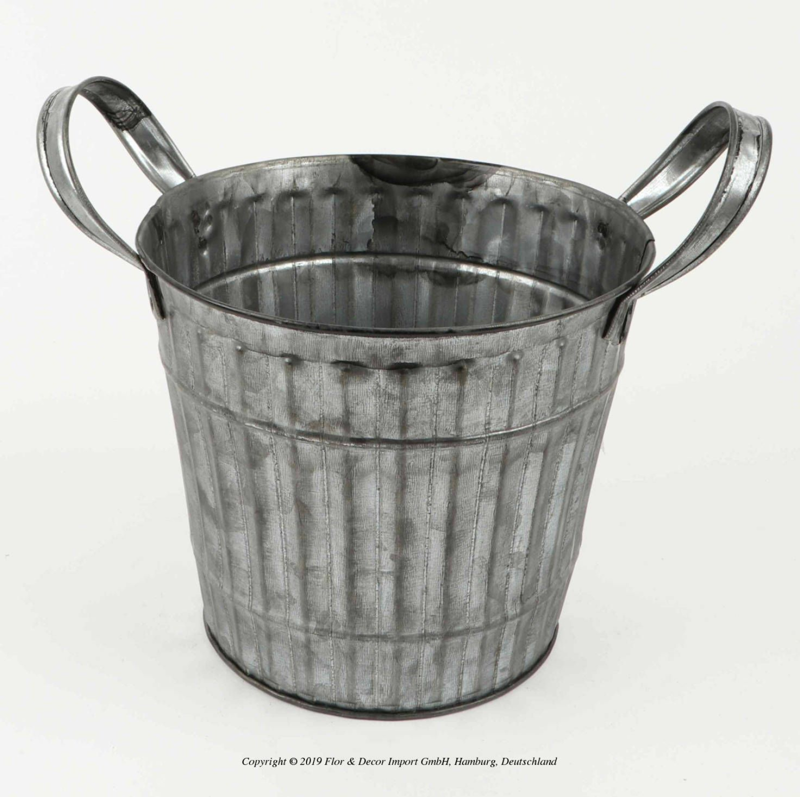 Metall-Pflanztopf B13cm H15cm T18cm grau 700547-72