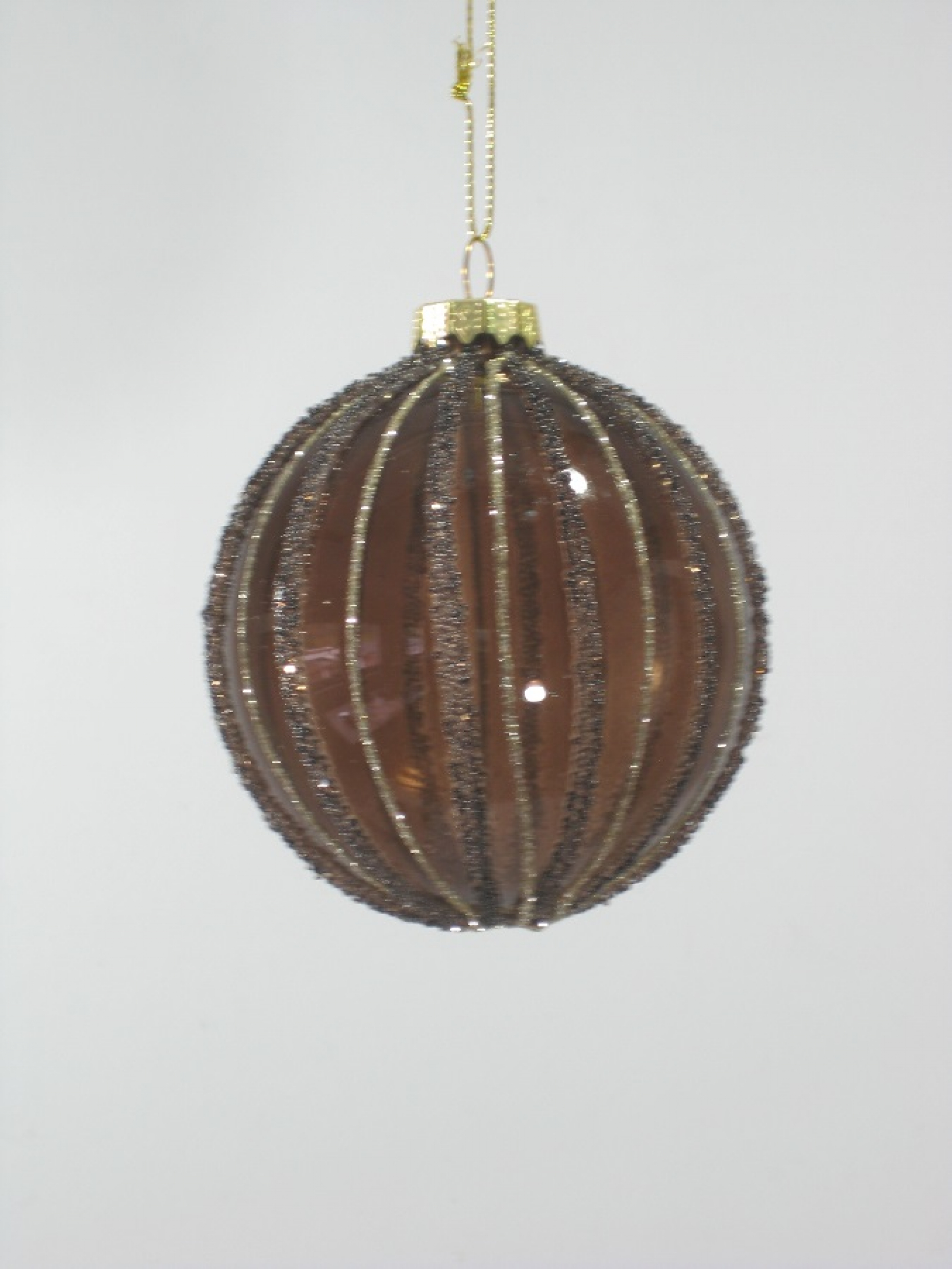 Kugel Ornament D8cm klar/d'br 701032-19