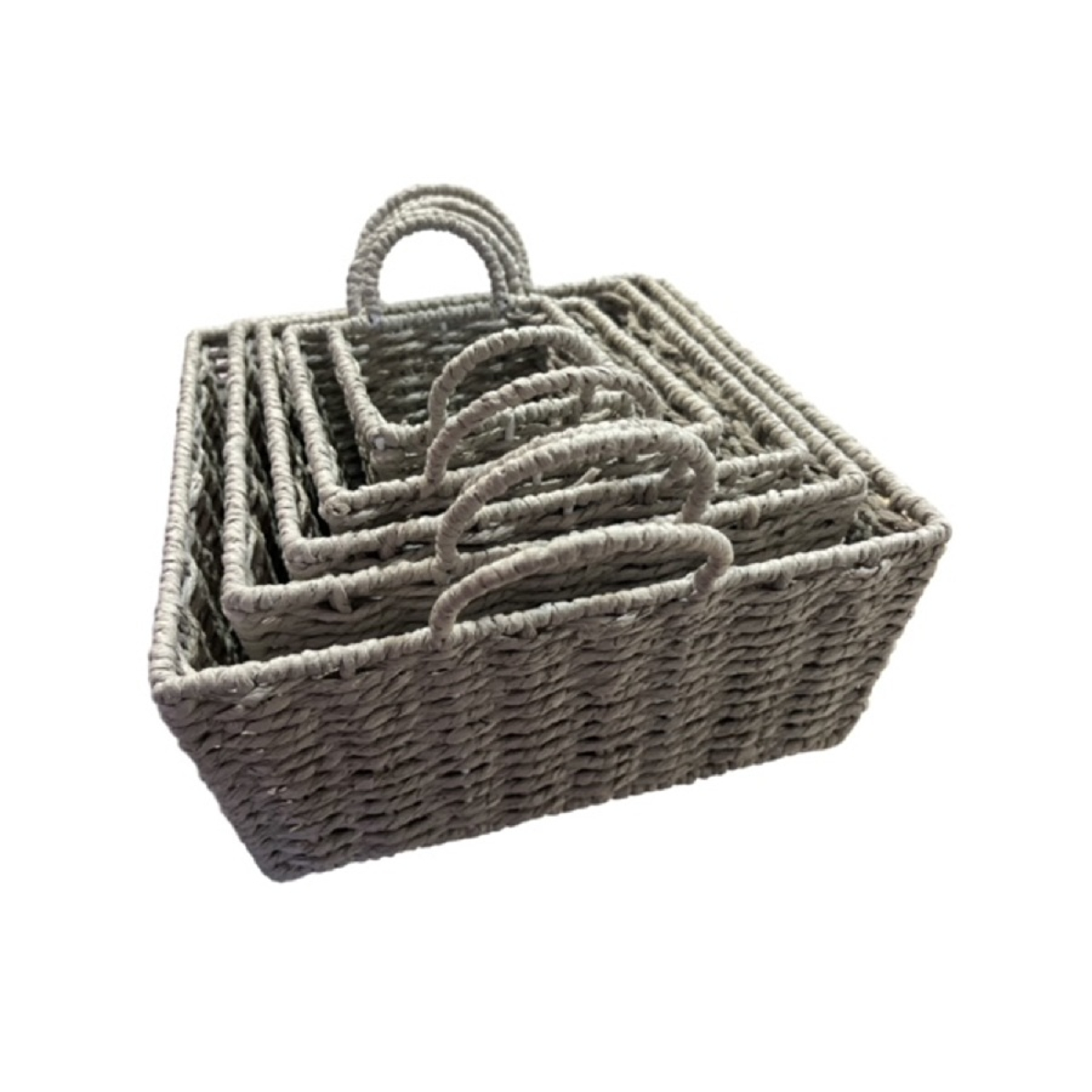 Korb quadr. S/5, 30/25/21/16/11 H13cm grau 730205-72