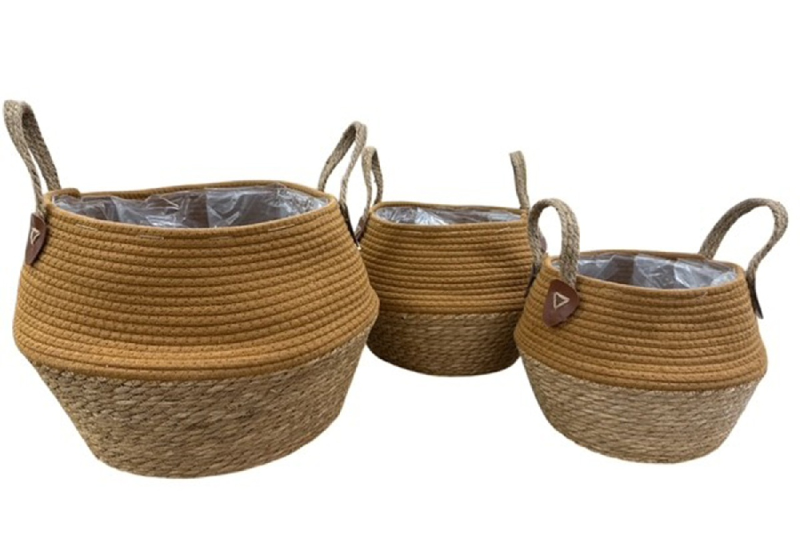 Korb m.Henkel S/3, D30/25/20 H30/25/20 beige/natur 730271-15