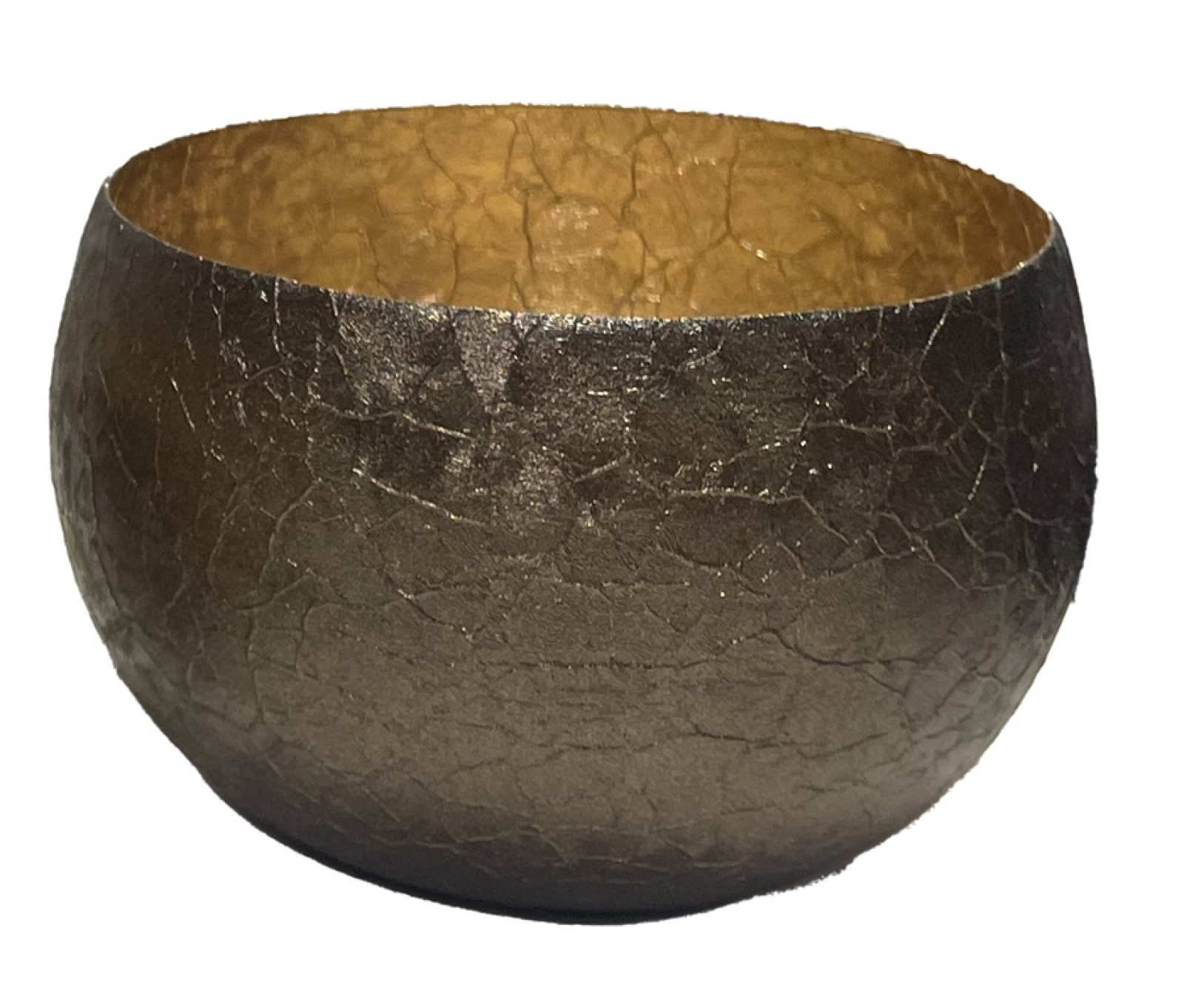 Metall-Windlicht, D10 H7cm schwarz/gold 810029-75