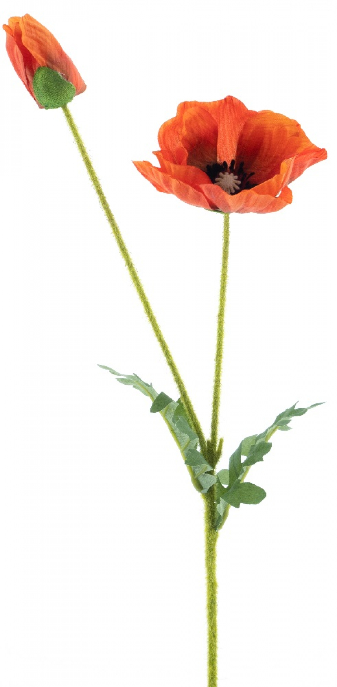 Mohn-Zweig x2 orange 62cm 95847-5