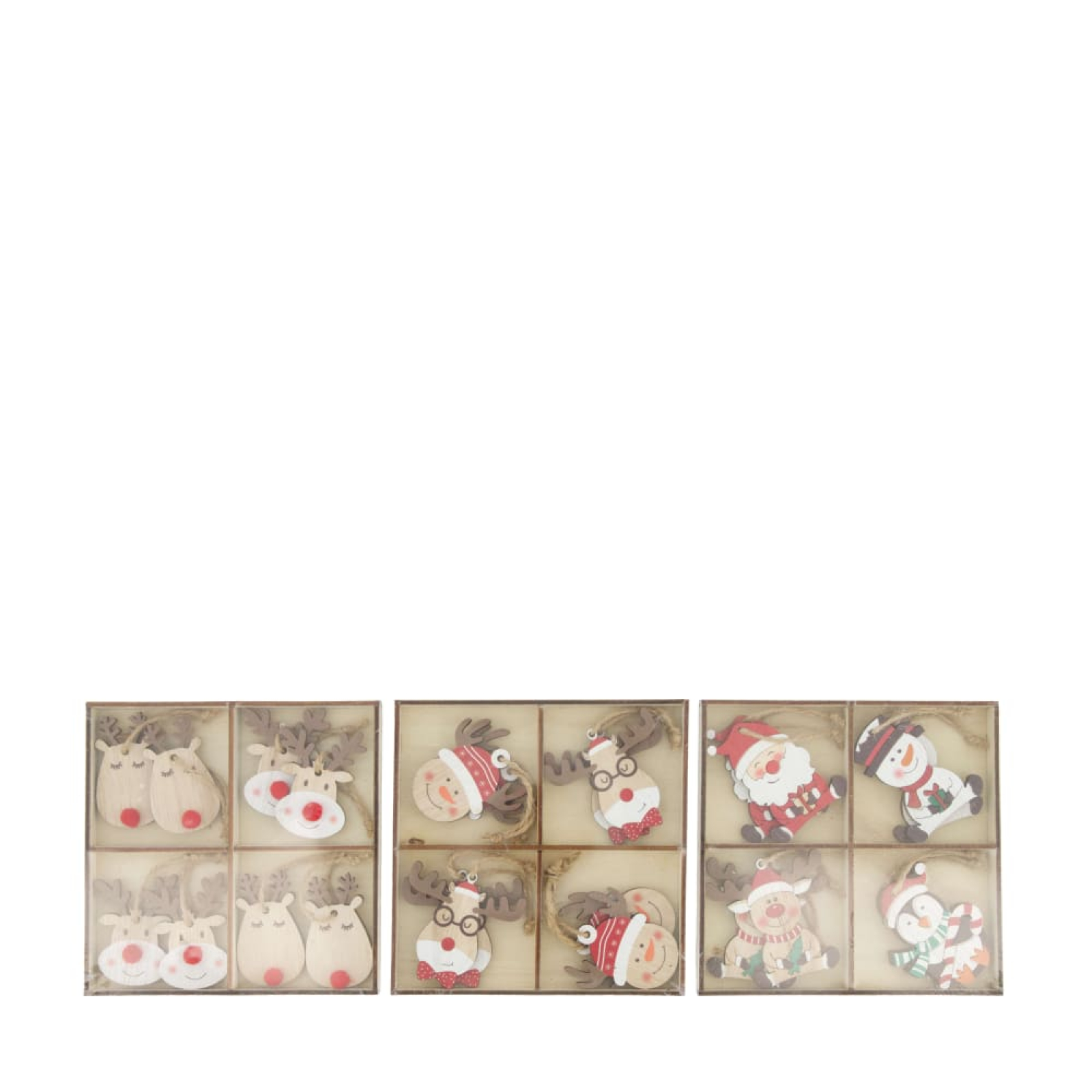 Holz-Haenger mini Rentier+Schneemann Box 8 Stck. F123859