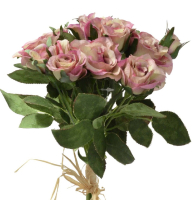 Rosenstraeusschen 6Bl,6Kn H27cm mehrtonrosa 1300-24